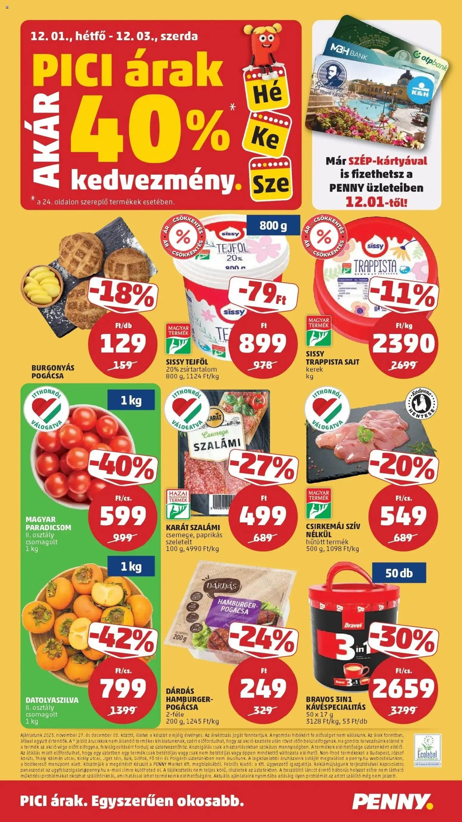 PENNY újság 2025.11.27. Akciós újság PENNY (2025-11-27 - 2025-12-03)