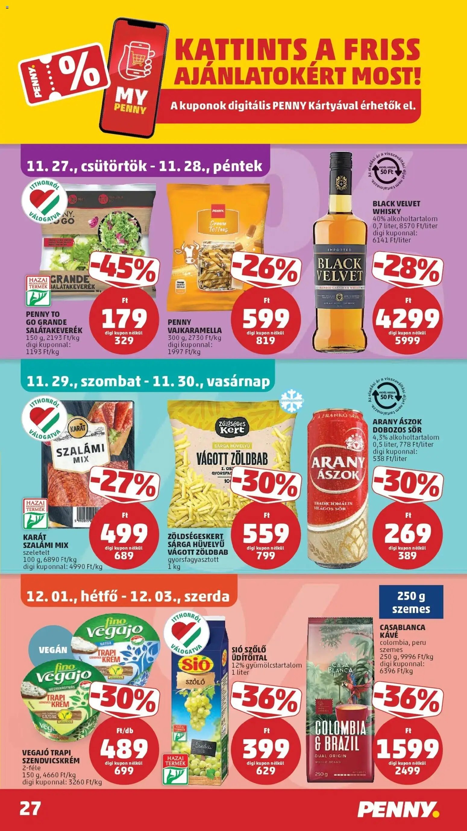 PENNY újság 2025.11.27. Akciós újság PENNY (2025-11-27 - 2025-12-03)