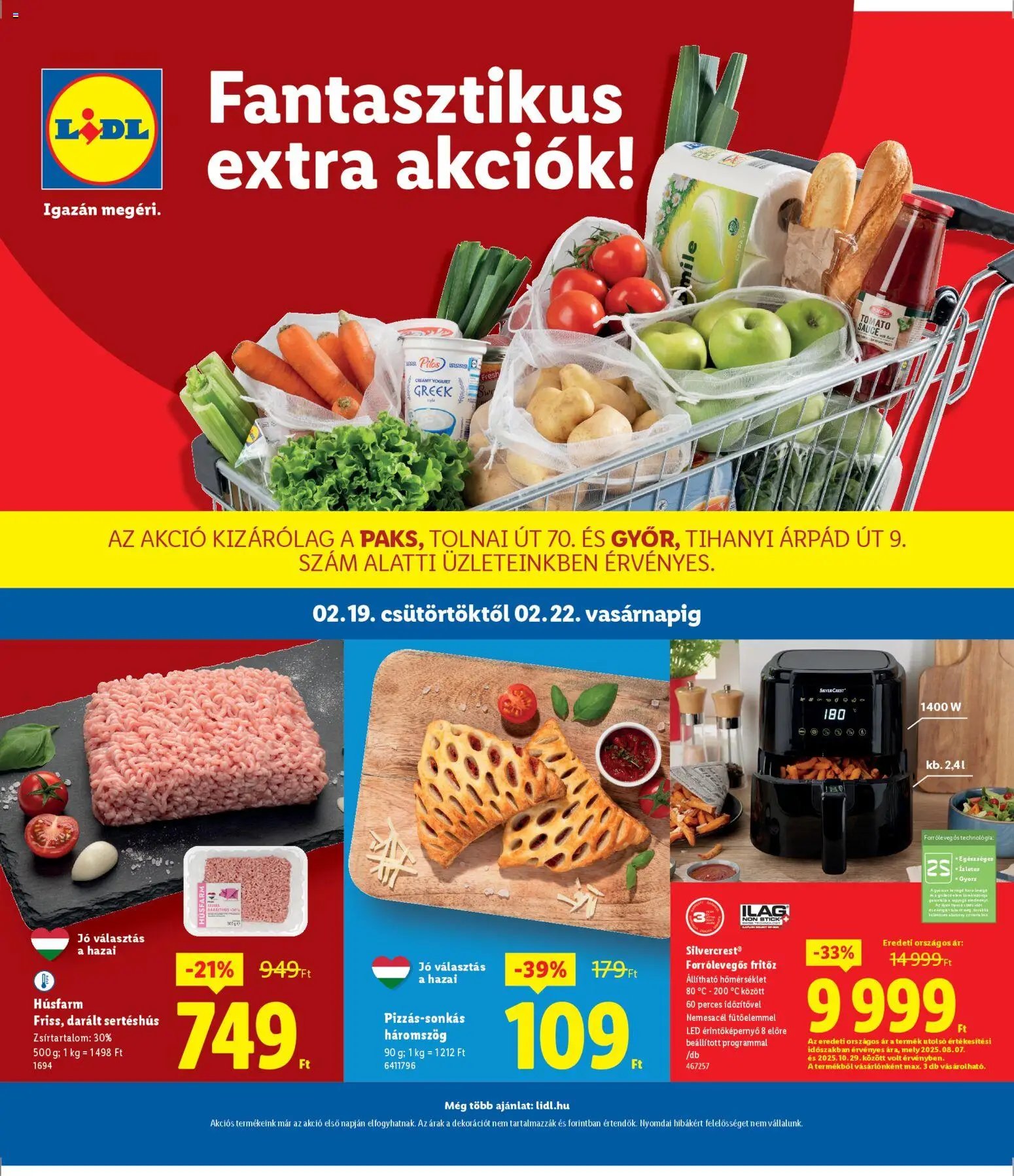 Lidl újság 2026.02.19. Paks, Győr (2026-02-19 - 2026-02-22)