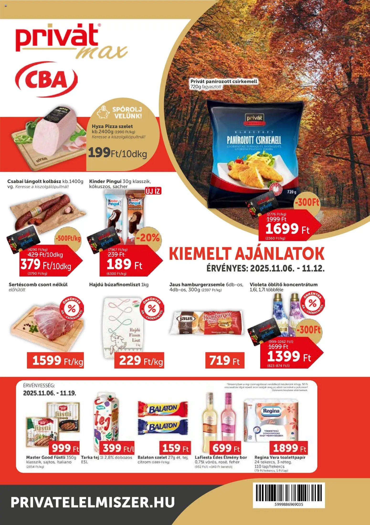 PRIVÁT újság 2025.11.06. Aktuális szórólap MAX (2025-11-06 - 2025-11-12)