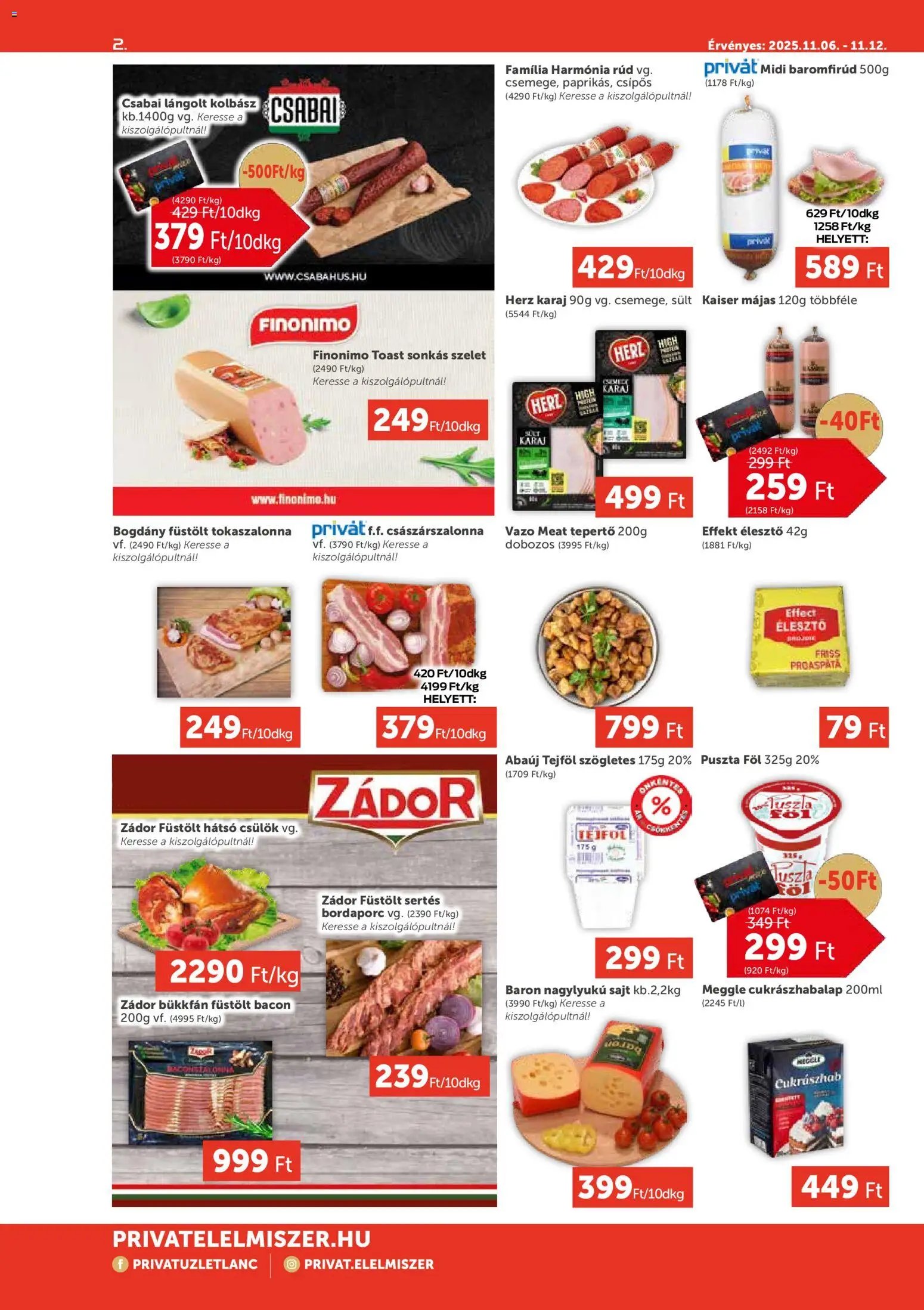 PRIVÁT újság 2025.11.06. Aktuális szórólap MAX (2025-11-06 - 2025-11-12)