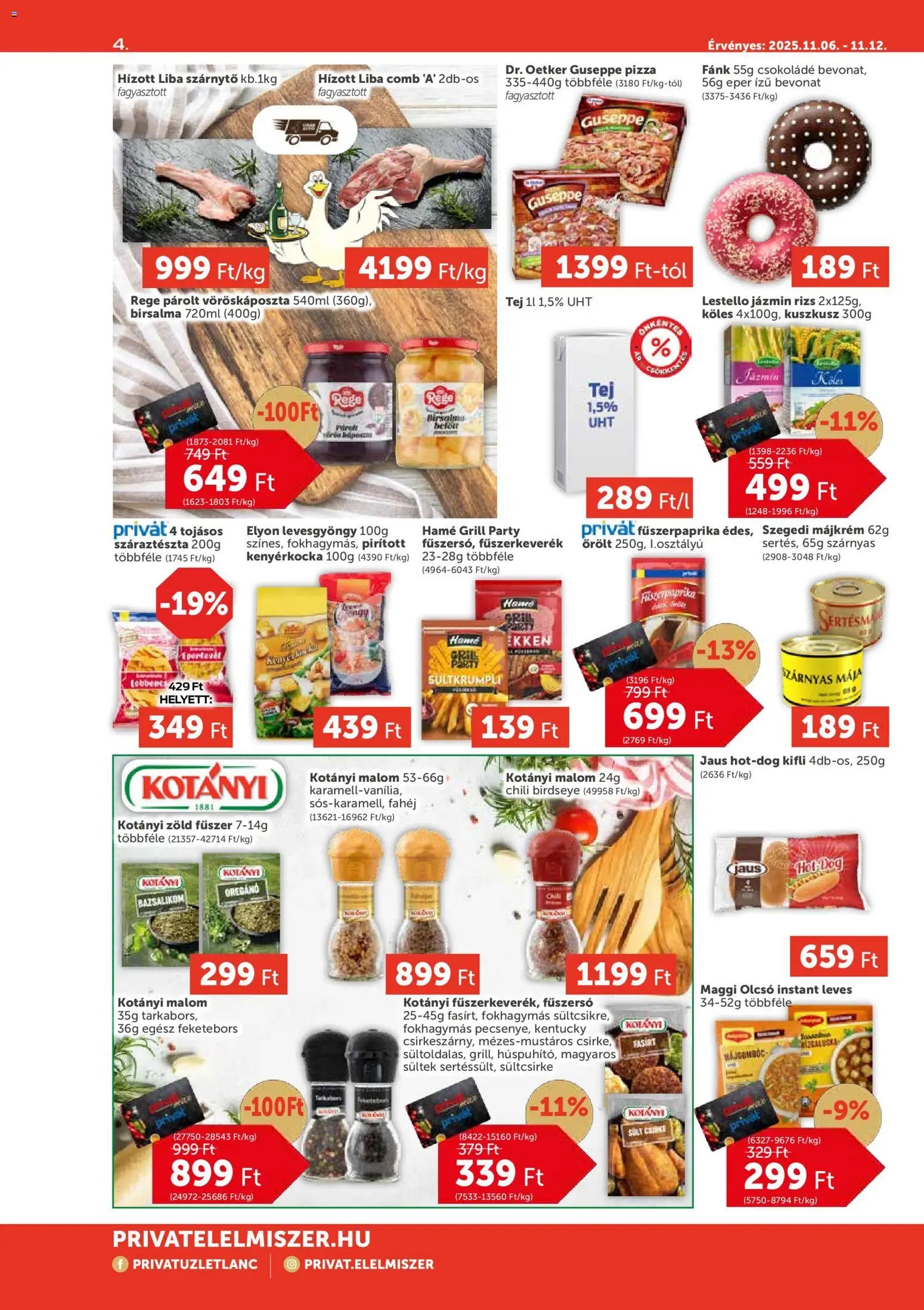 PRIVÁT újság 2025.11.06. Aktuális szórólap MAX (2025-11-06 - 2025-11-12)