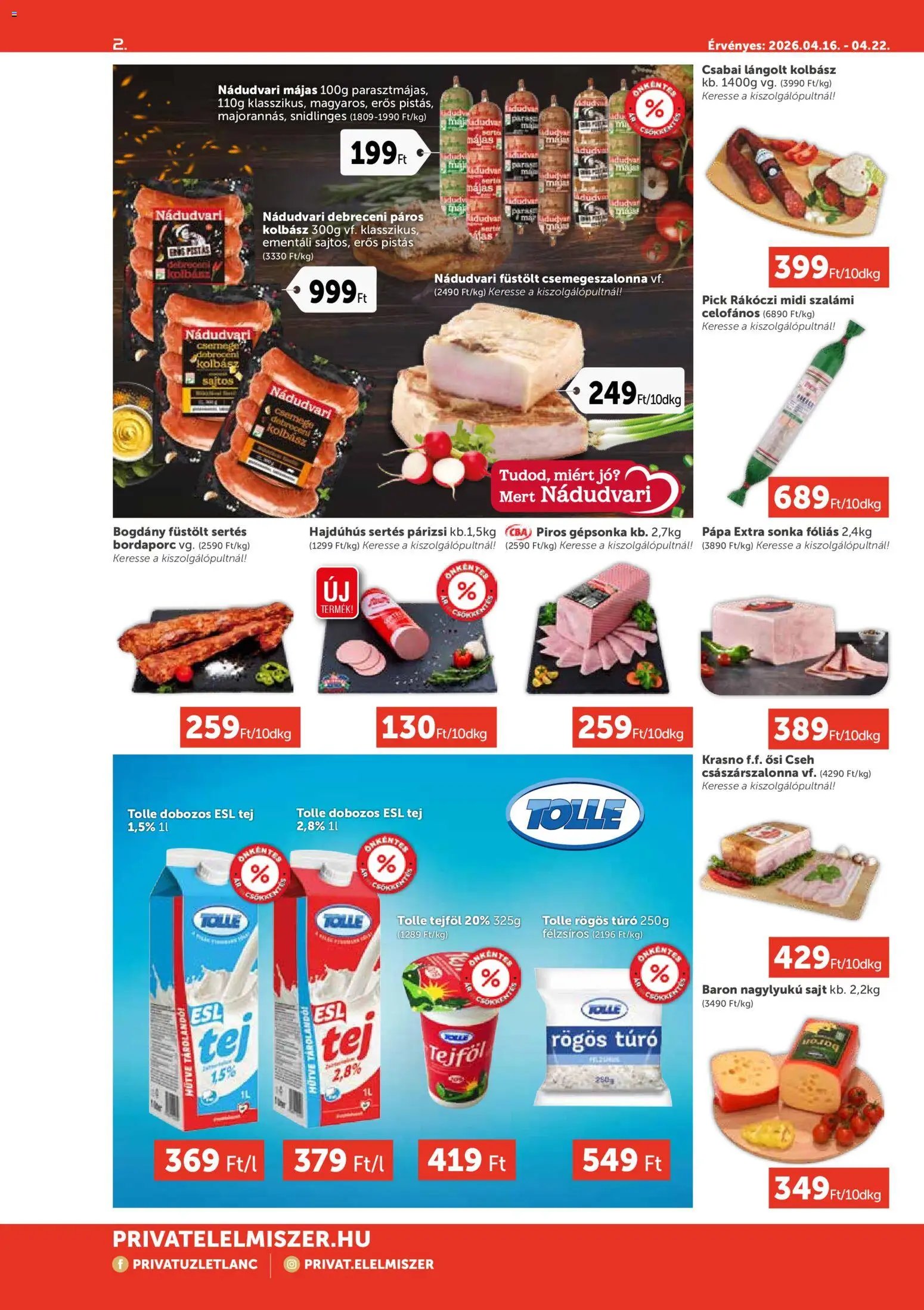 PRIVÁT újság 2026.04.16. PRIVÁT Aktuális szórólap MAX (2026-04-16 - 2026-04-22)