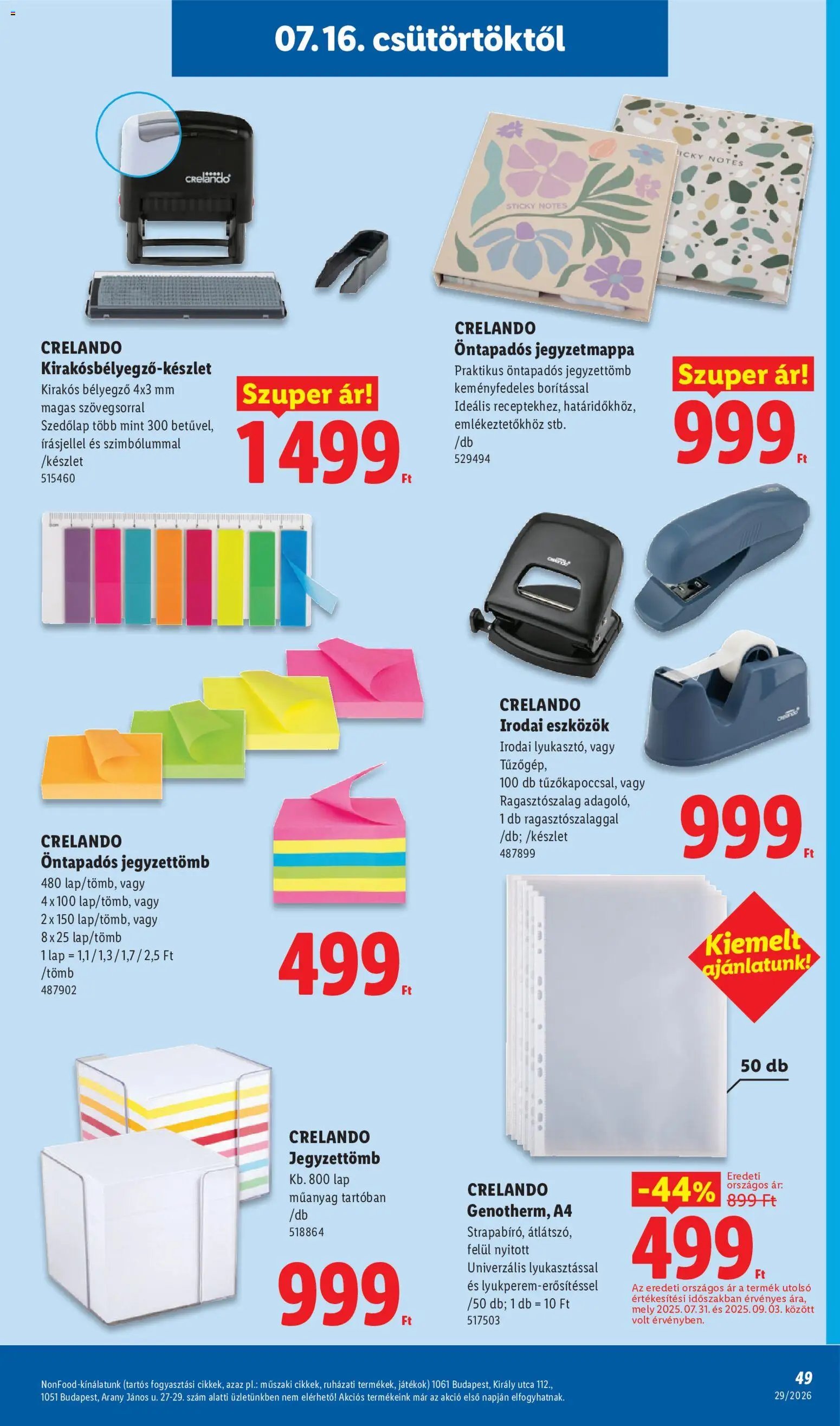 Lidl újság 2026.07.16. Lidl akciós újság