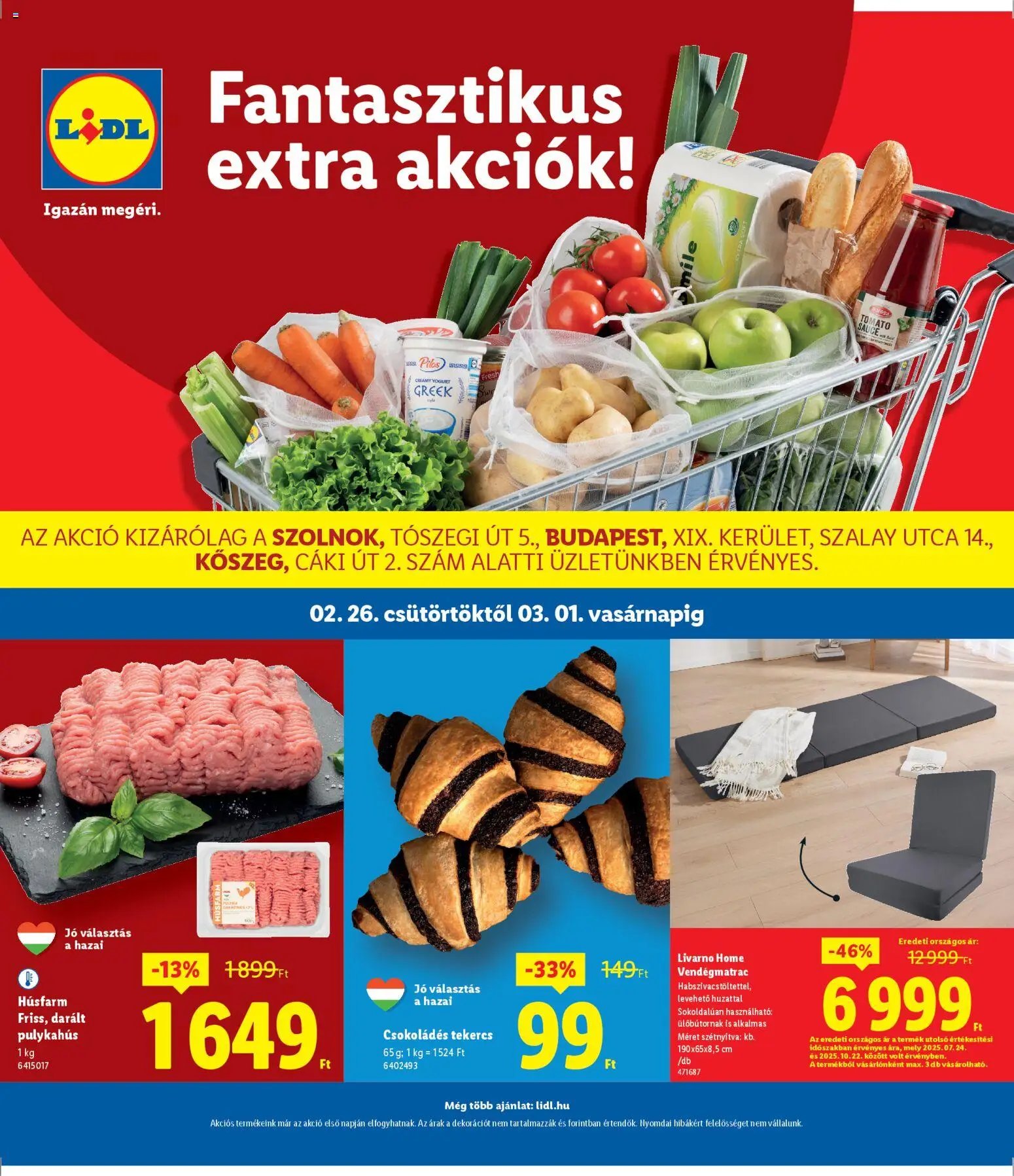 Lidl újság 2026.02.26. Szolnok, Budapest, Kőszeg (2026-02-26 - 2026-03-01)