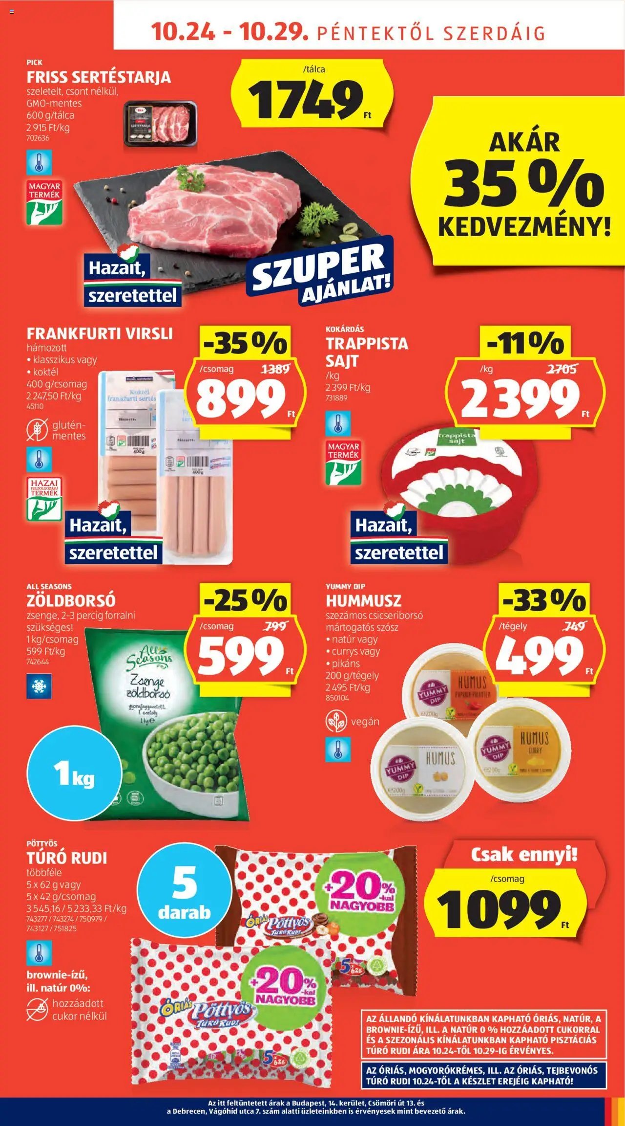 Aldi újság 2025.10.24. Akciós újság Aldi (2025-10-24 - 2025-10-29)