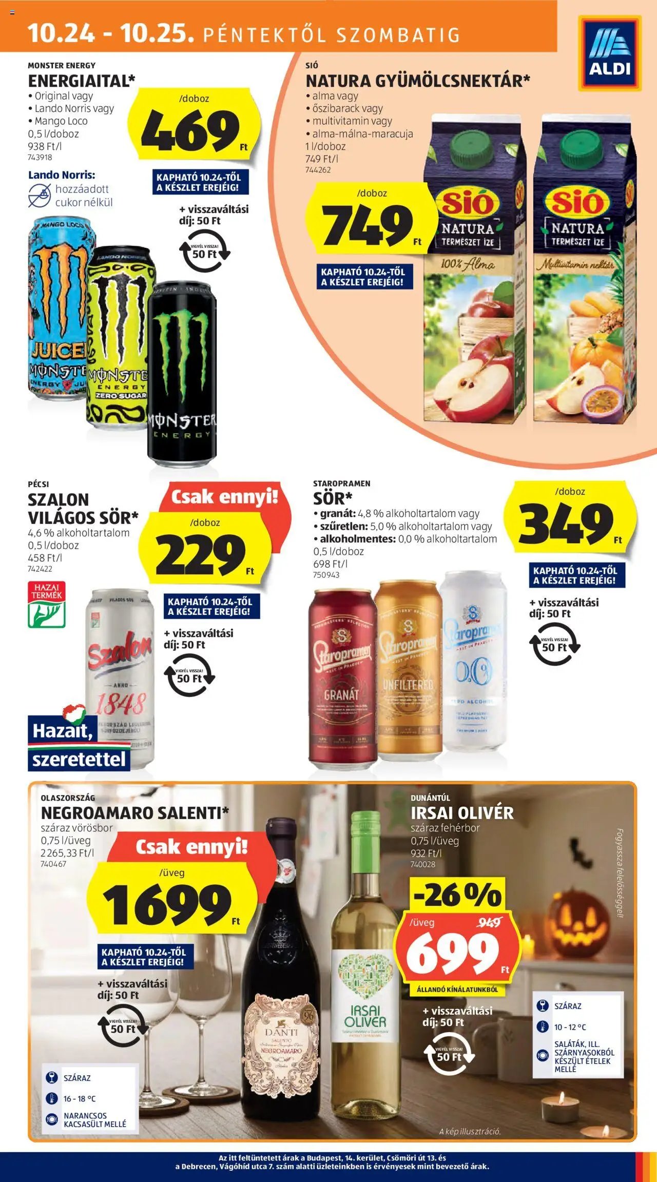 Aldi újság 2025.10.24. Akciós újság Aldi (2025-10-24 - 2025-10-29)