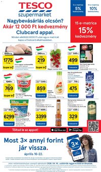 Tesco újság 2026.04.16. Tesco Szupermarket akciós újság (2026-04-16 - 2026-04-22)