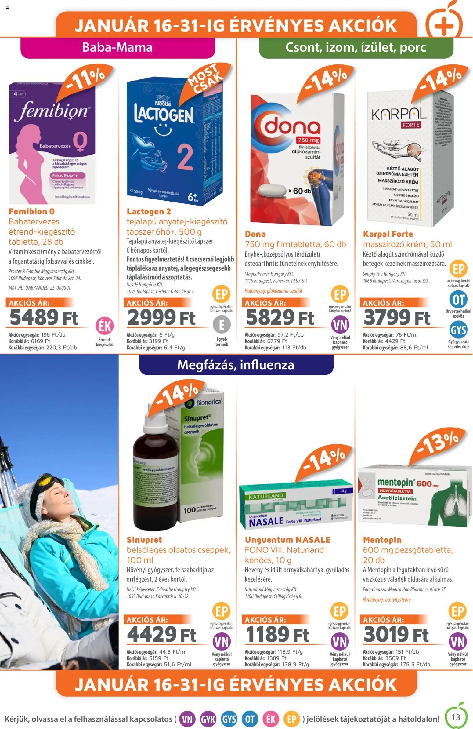 Alma Gyógyszertárak újság 2026.01.01. Akciós újság Alma Gyógyszertárak (2026-01-01 - 2026-01-31)