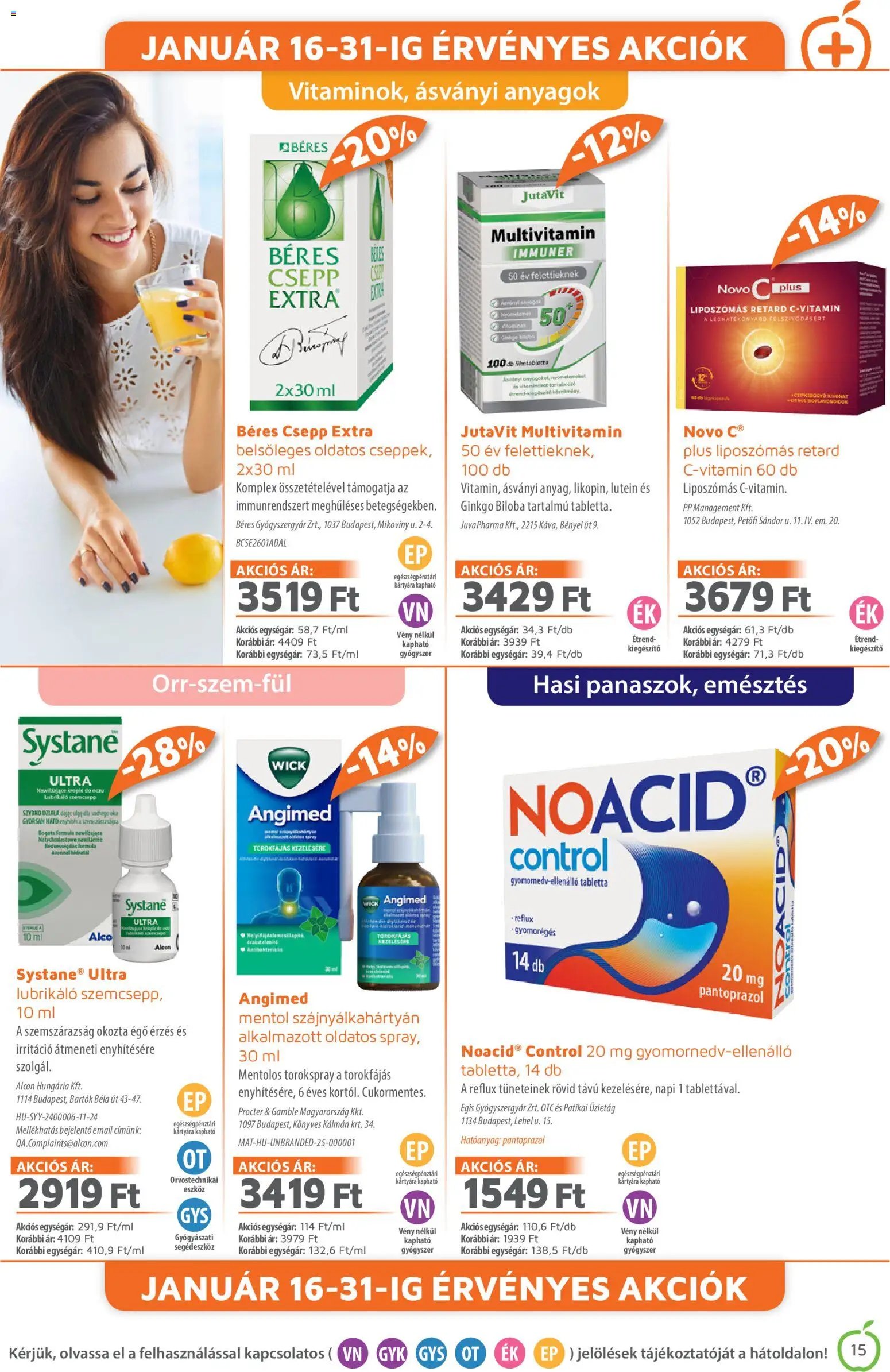 Alma Gyógyszertárak újság 2026.01.01. Akciós újság Alma Gyógyszertárak (2026-01-01 - 2026-01-31)
