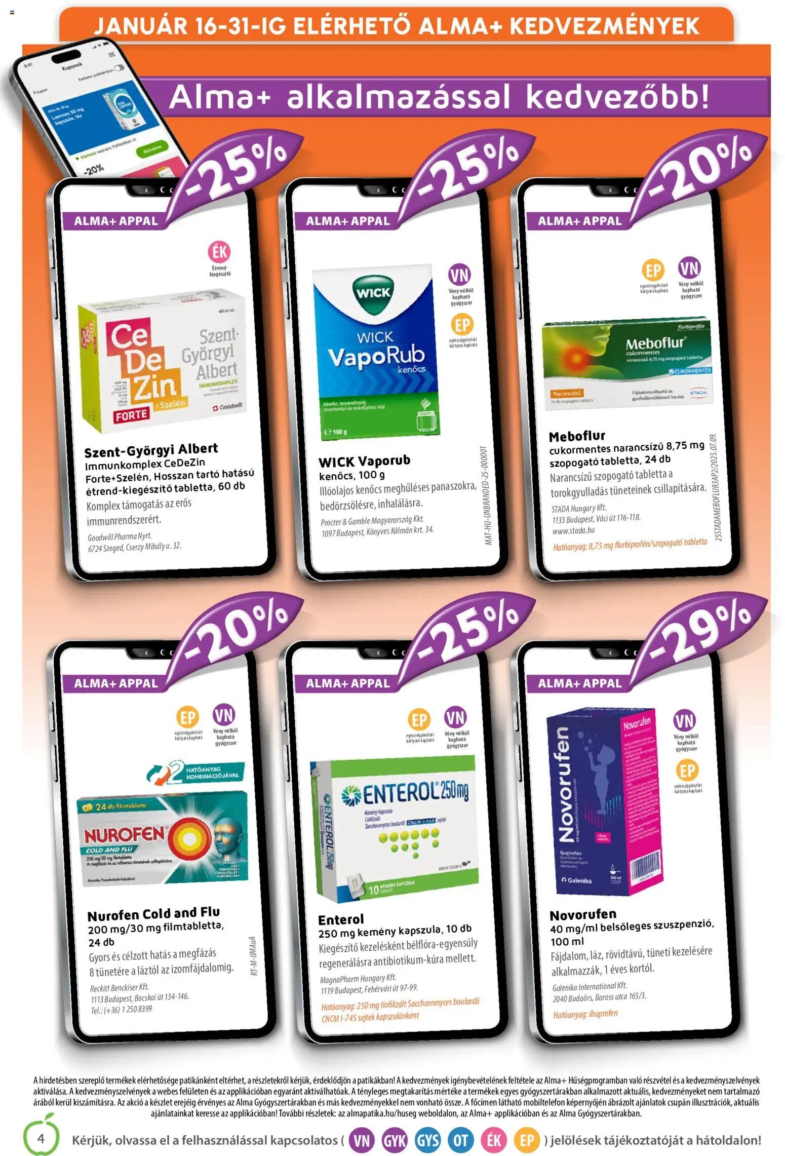 Alma Gyógyszertárak újság 2026.01.01. Akciós újság Alma Gyógyszertárak (2026-01-01 - 2026-01-31)