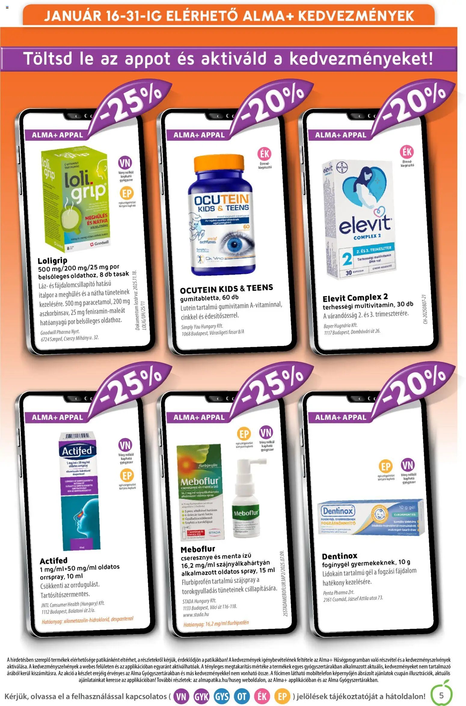 Alma Gyógyszertárak újság 2026.01.01. Akciós újság Alma Gyógyszertárak (2026-01-01 - 2026-01-31)