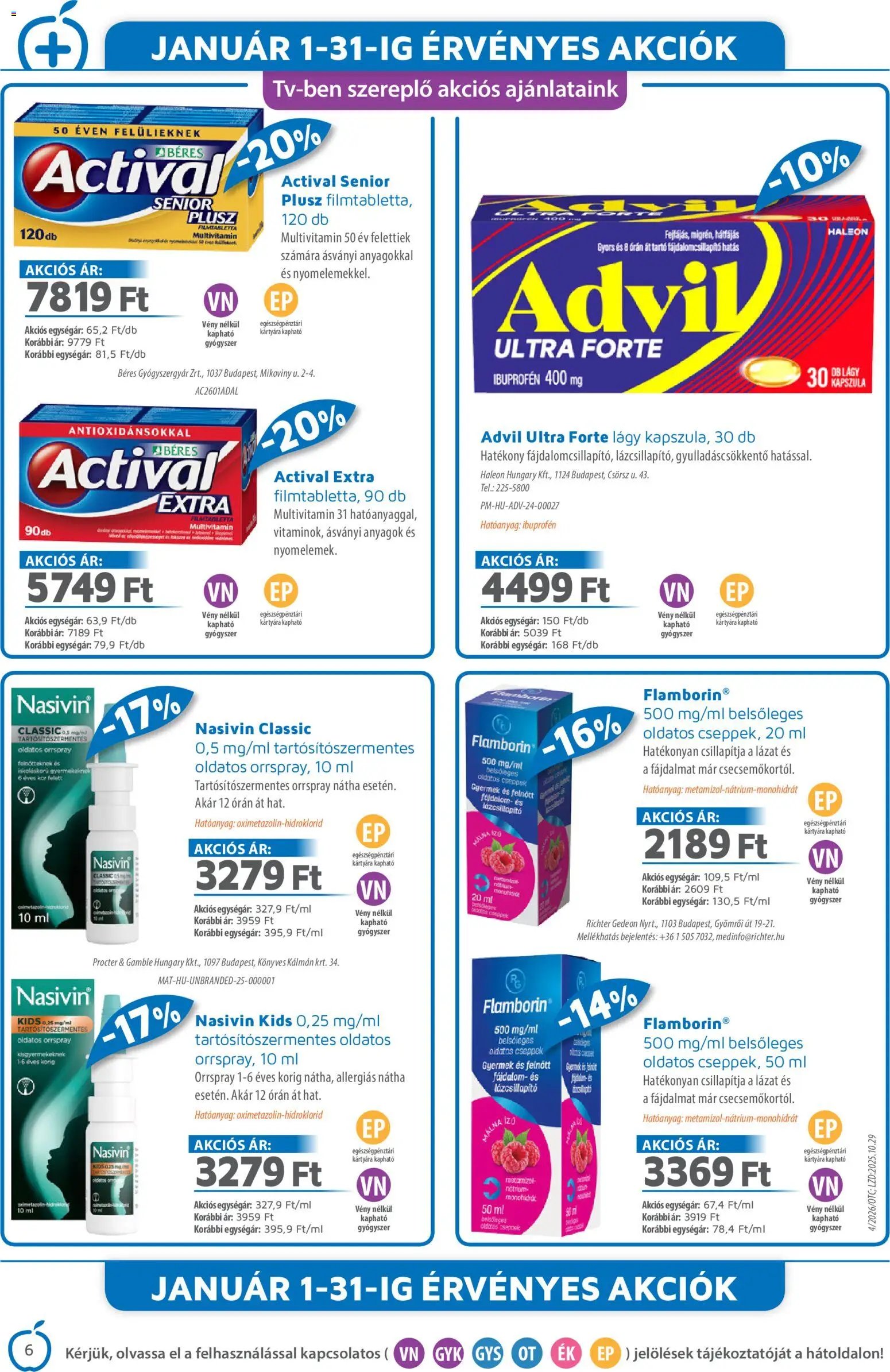 Alma Gyógyszertárak újság 2026.01.01. Akciós újság Alma Gyógyszertárak (2026-01-01 - 2026-01-31)