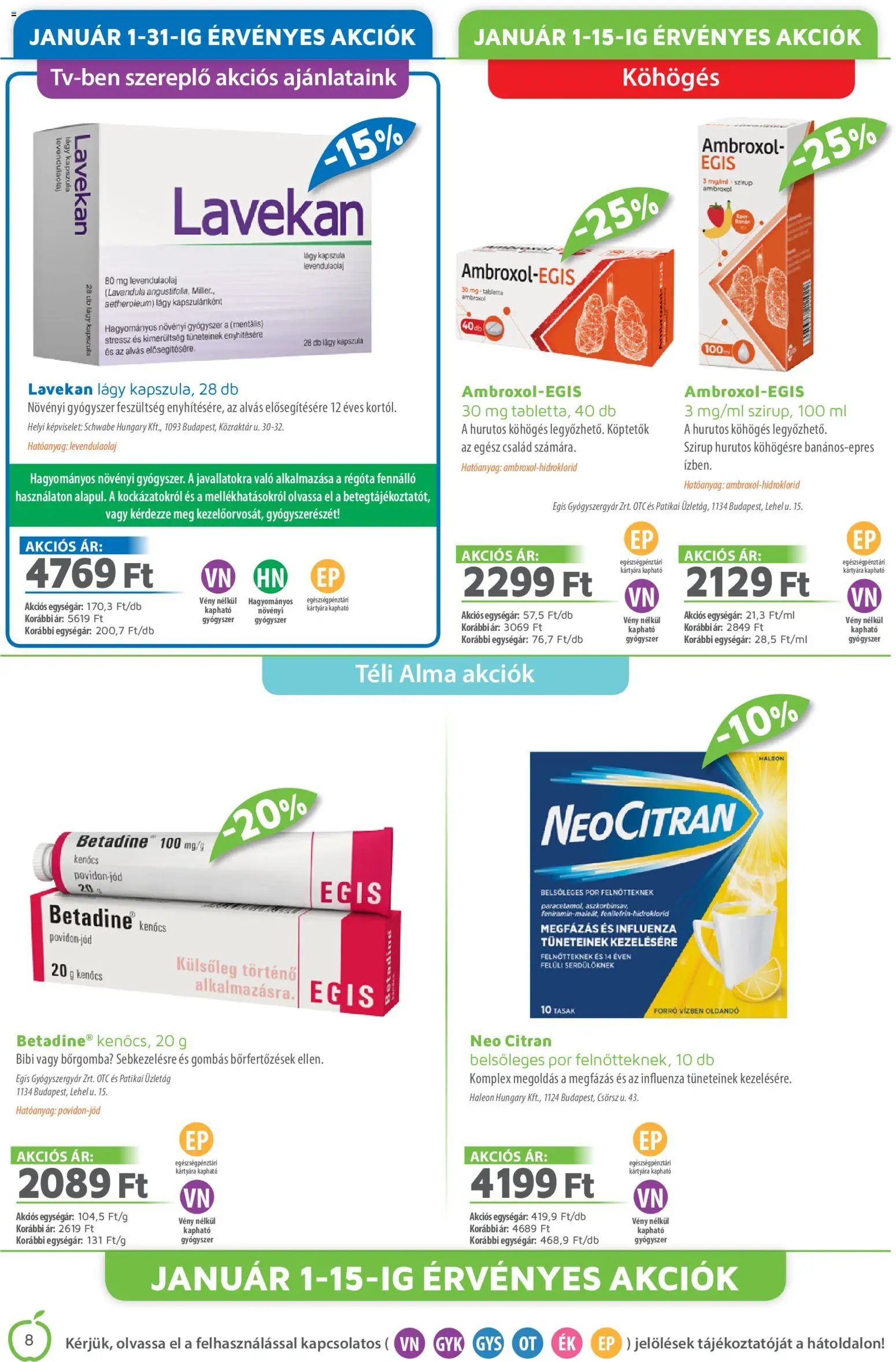Alma Gyógyszertárak újság 2026.01.01. Akciós újság Alma Gyógyszertárak (2026-01-01 - 2026-01-31)