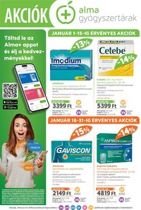 Alma Gyógyszertárak újság 2026.01.01. Akciós újság Alma Gyógyszertárak (2026-01-01 - 2026-01-31)