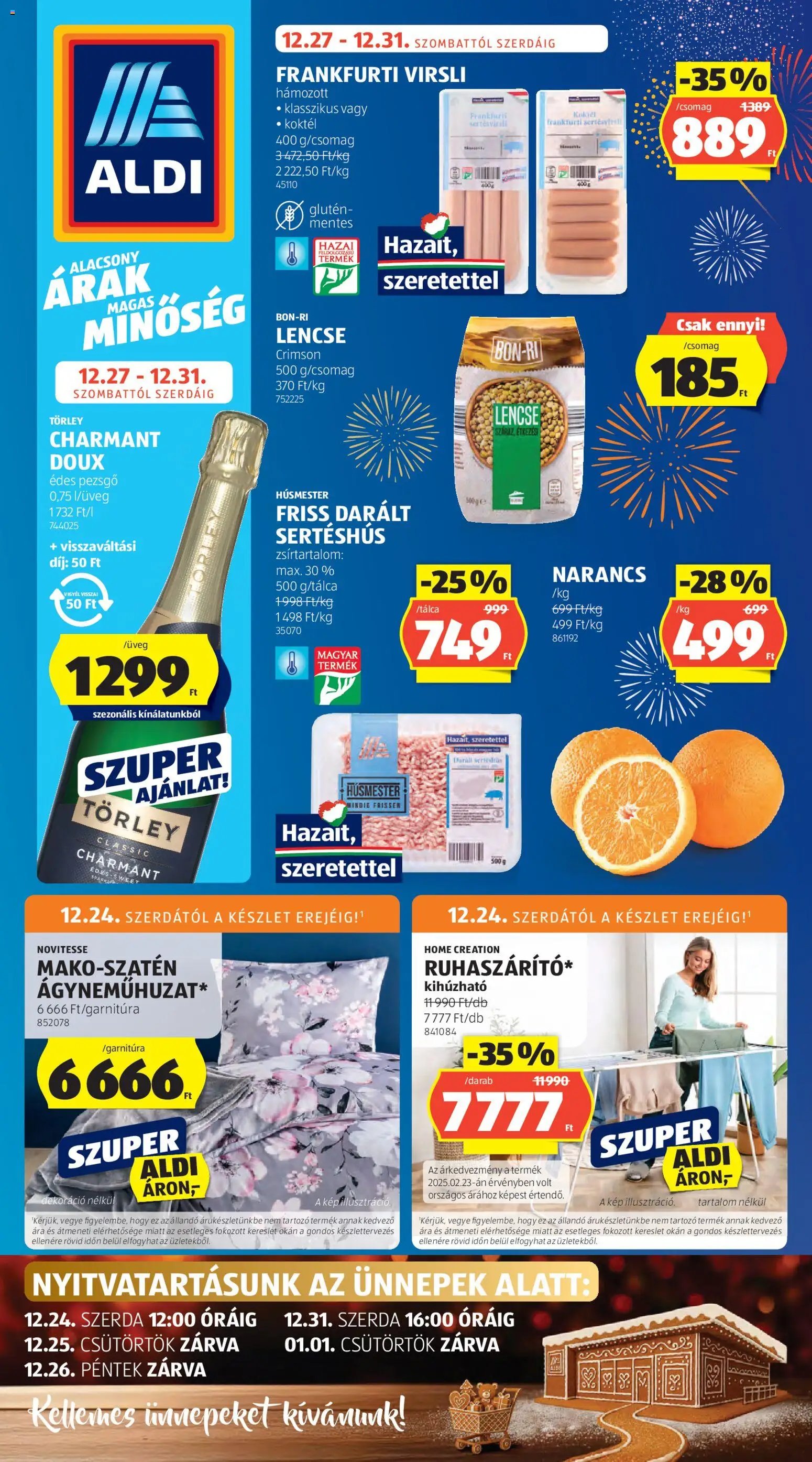 Aldi újság 2025.12.27. Akciós újság Aldi (2025-12-27 - 2025-12-31)