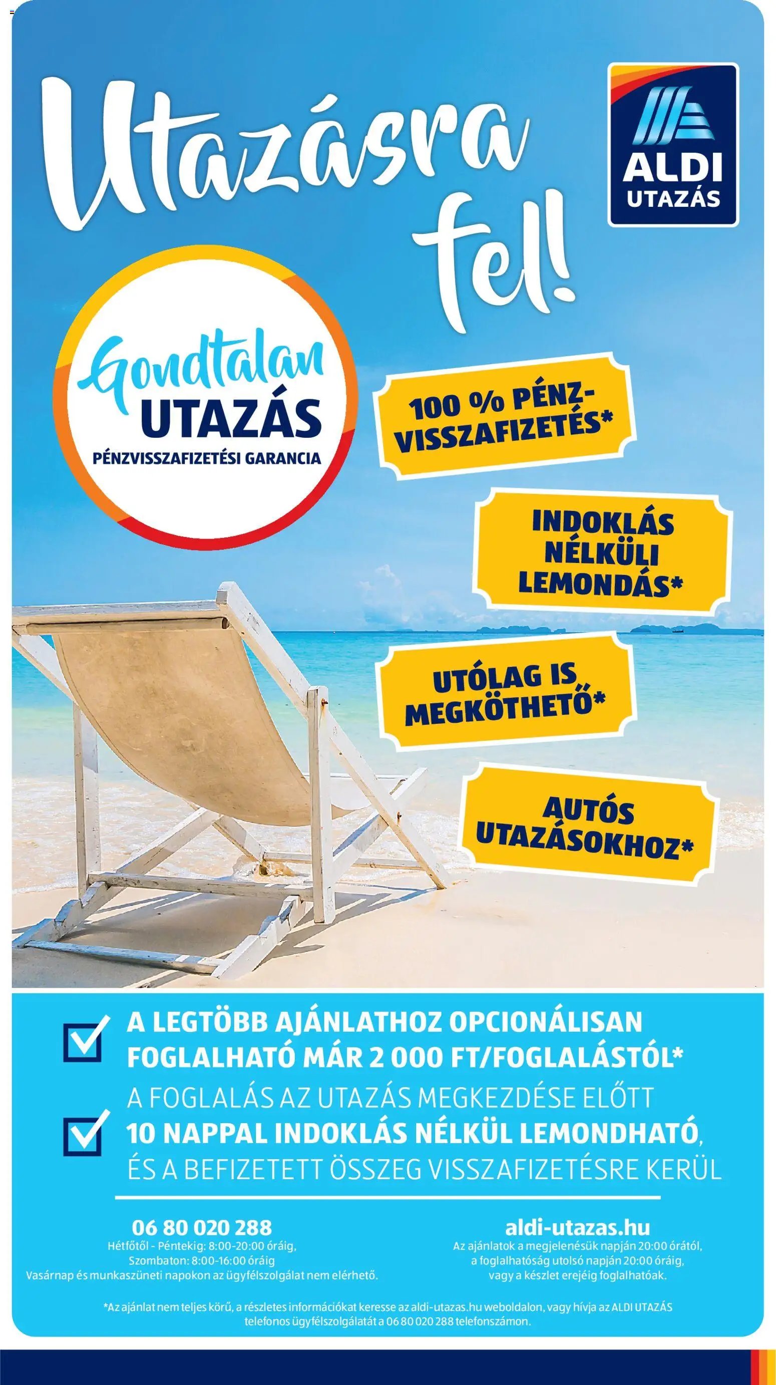 Aldi újság 2026.08.06. Aldi Utazás katalógus
