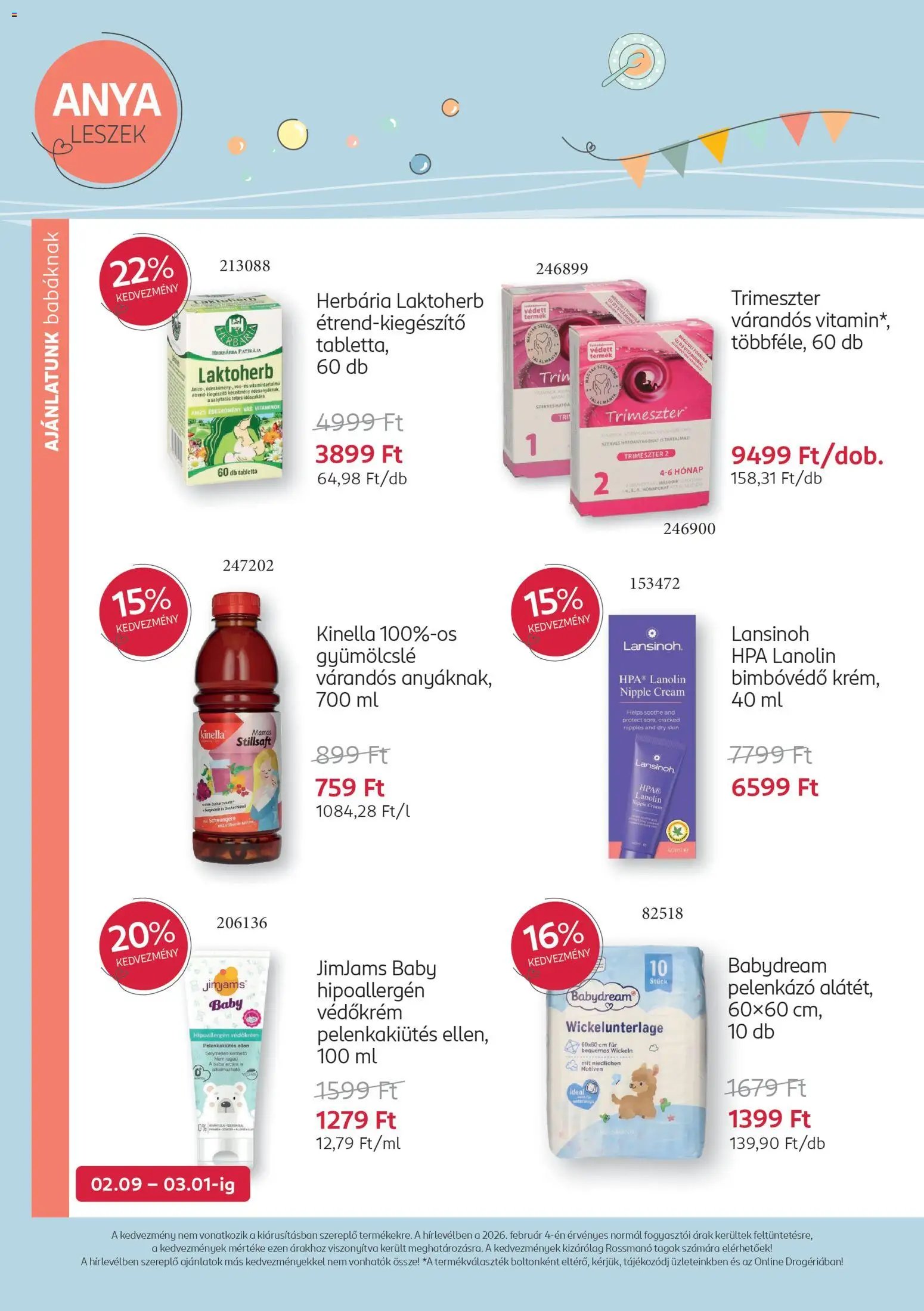 Rossmann újság 2026.02.09. Babaprogram (2026-02-09 - 2026-03-08)