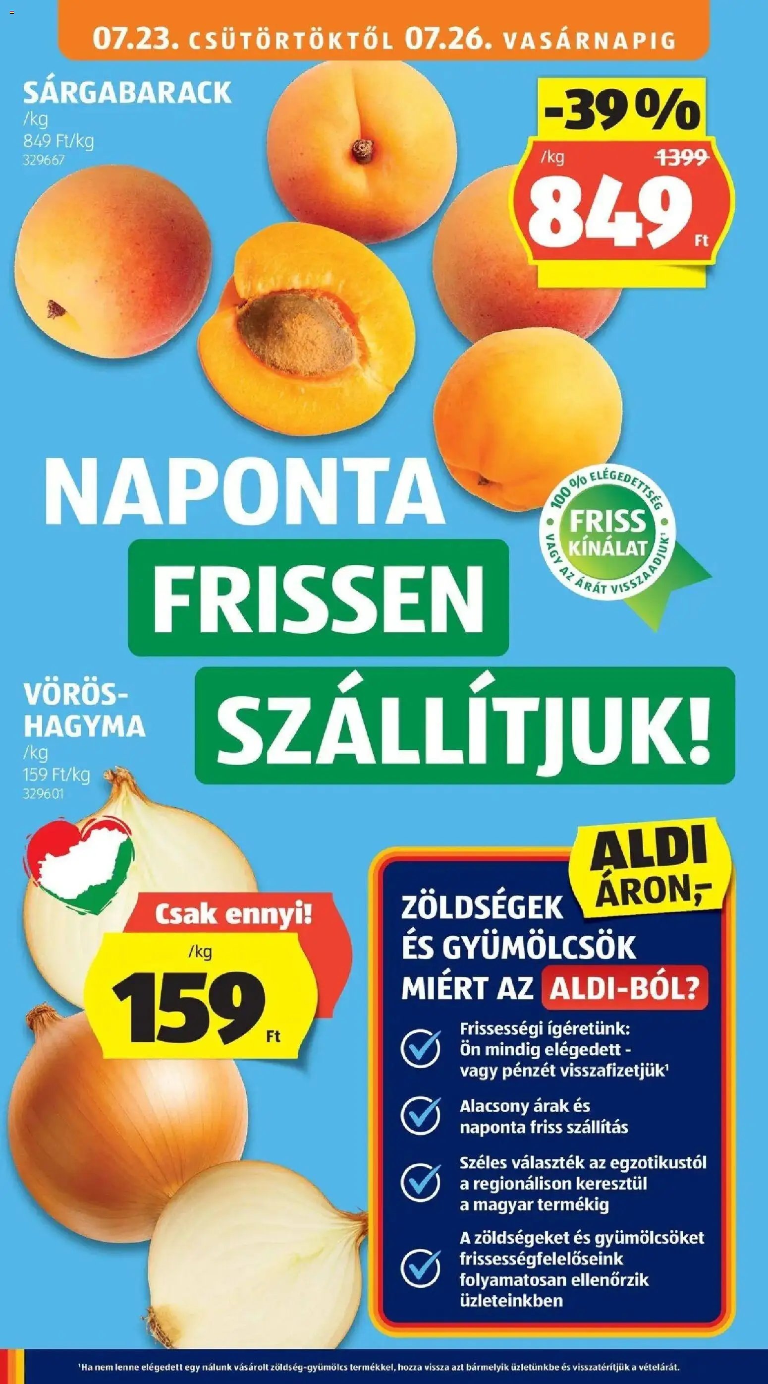 Aldi újság 2026.07.23. Aldi aktuális akciós újság