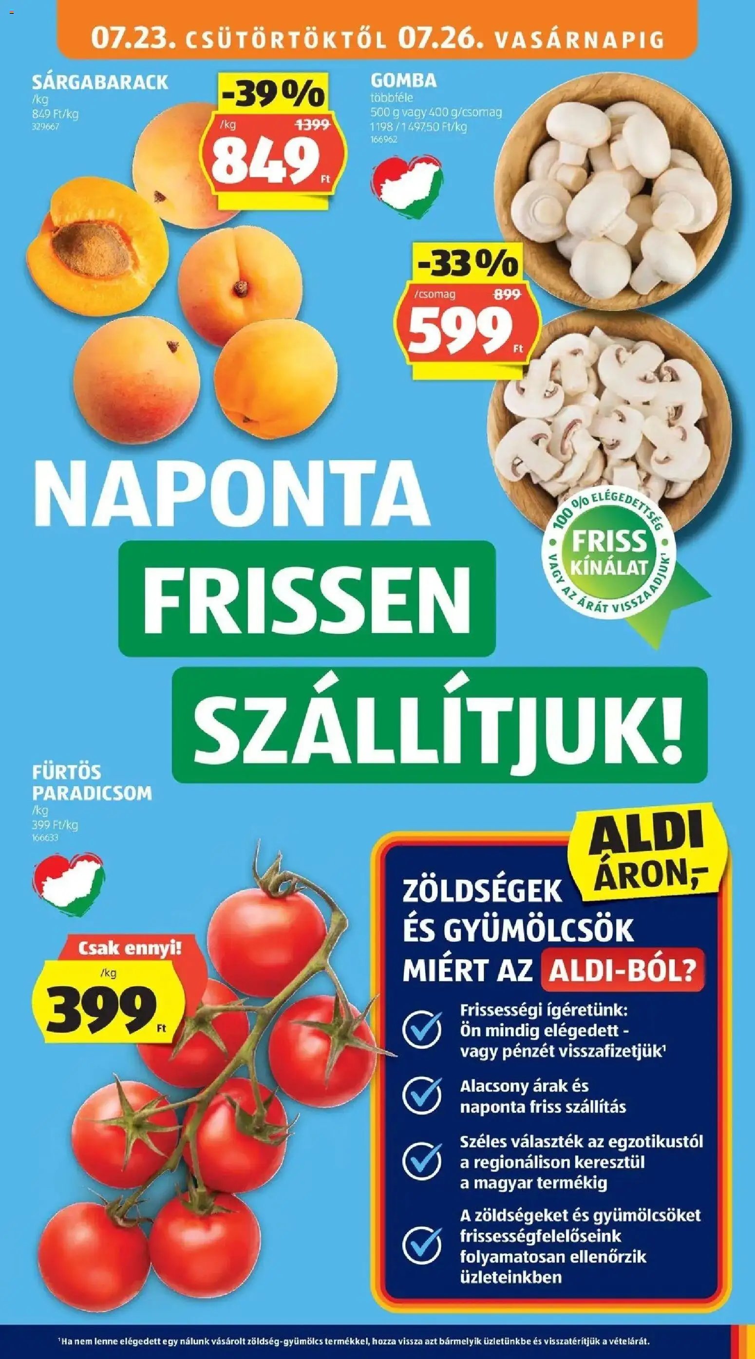 Aldi újság 2026.07.23. Aldi aktuális akciós újság