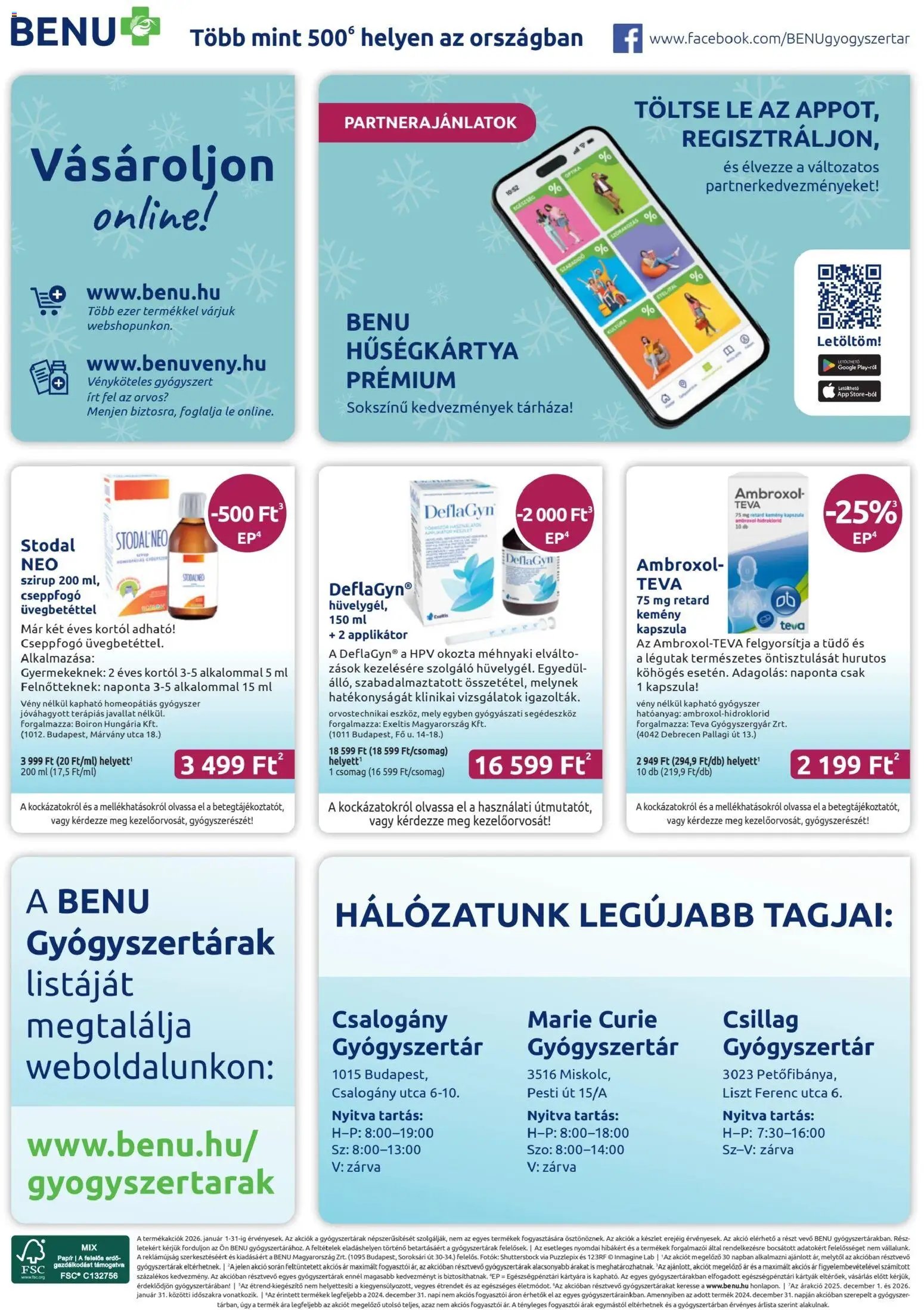 BENU Gyógyszertárak újság 2026.01.01. Akciós újság BENU Gyógyszertárak (2026-01-01 - 2026-01-31)