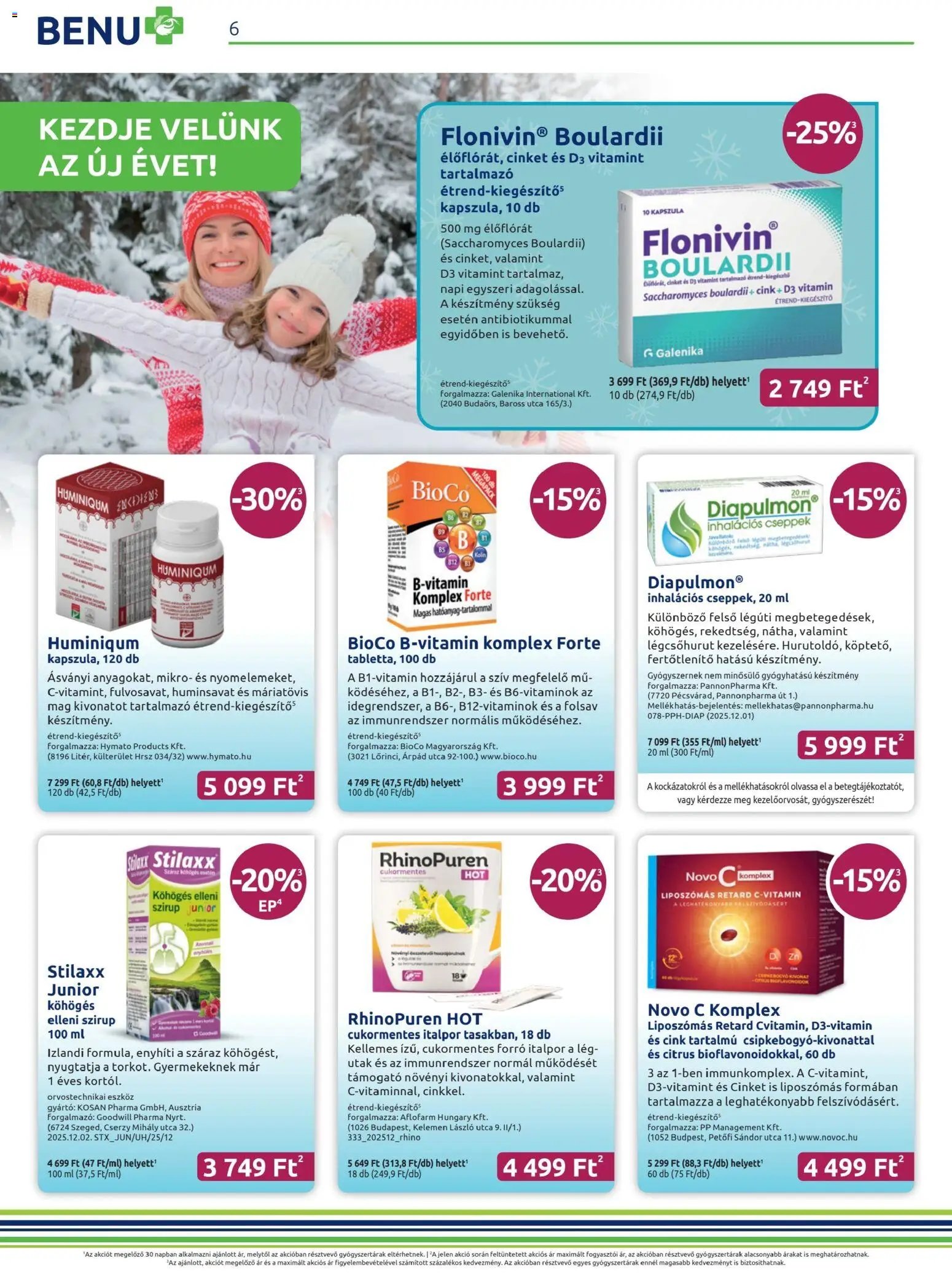 BENU Gyógyszertárak újság 2026.01.01. Akciós újság BENU Gyógyszertárak (2026-01-01 - 2026-01-31)