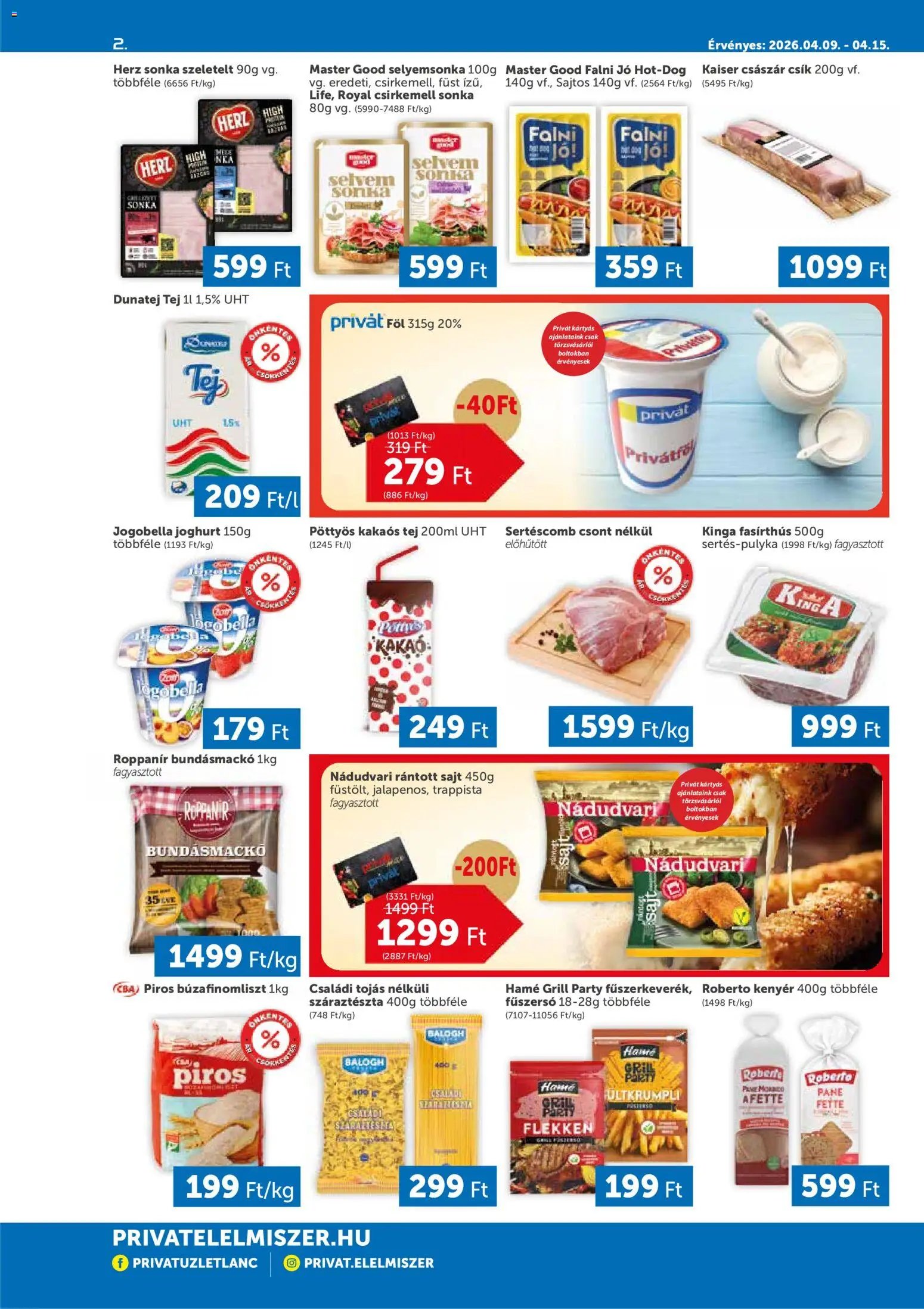 PRIVÁT újság 2026.04.09. PRIVÁT akciós újság (2026-04-09 - 2026-04-15)