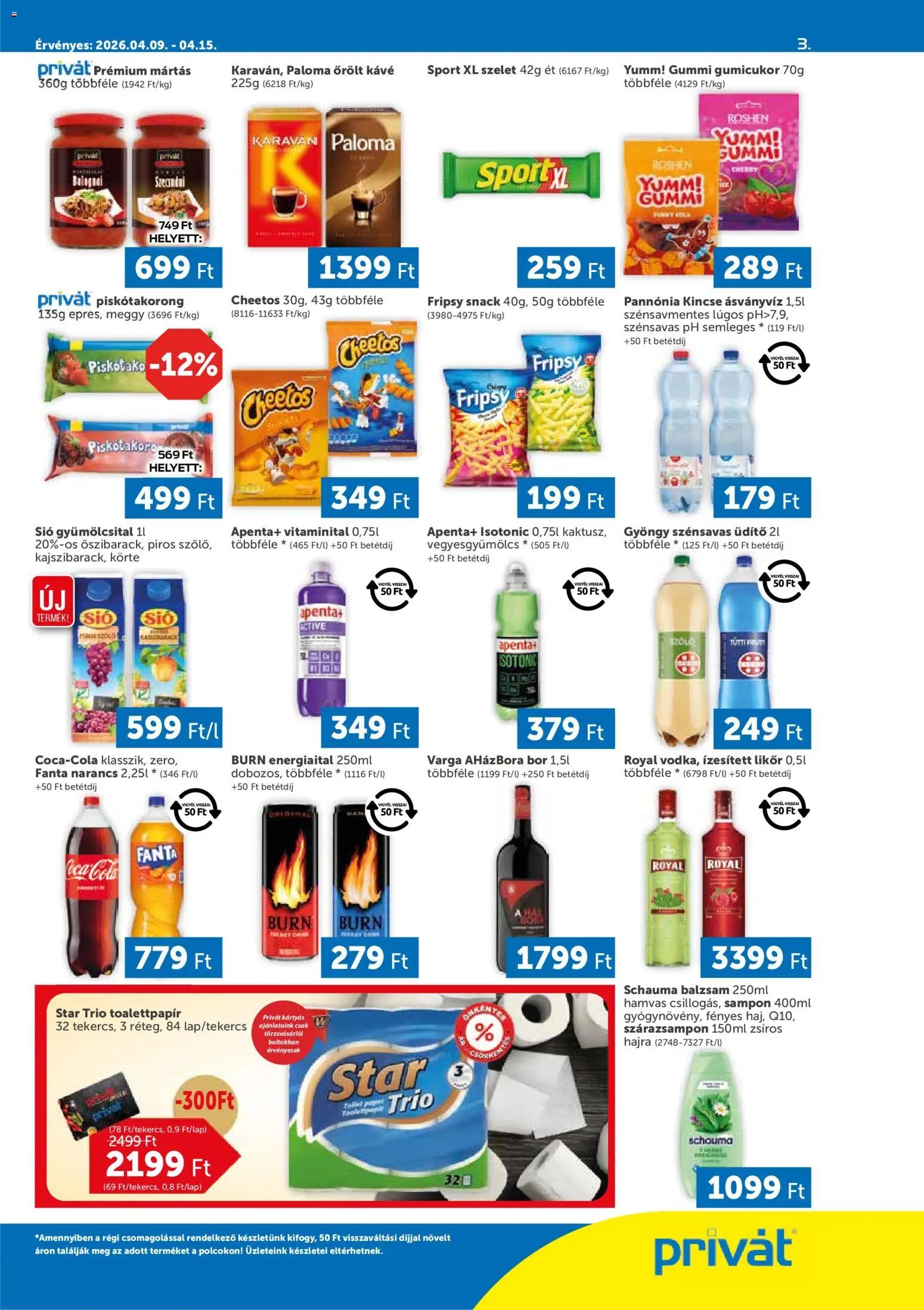 PRIVÁT újság 2026.04.09. PRIVÁT akciós újság (2026-04-09 - 2026-04-15)