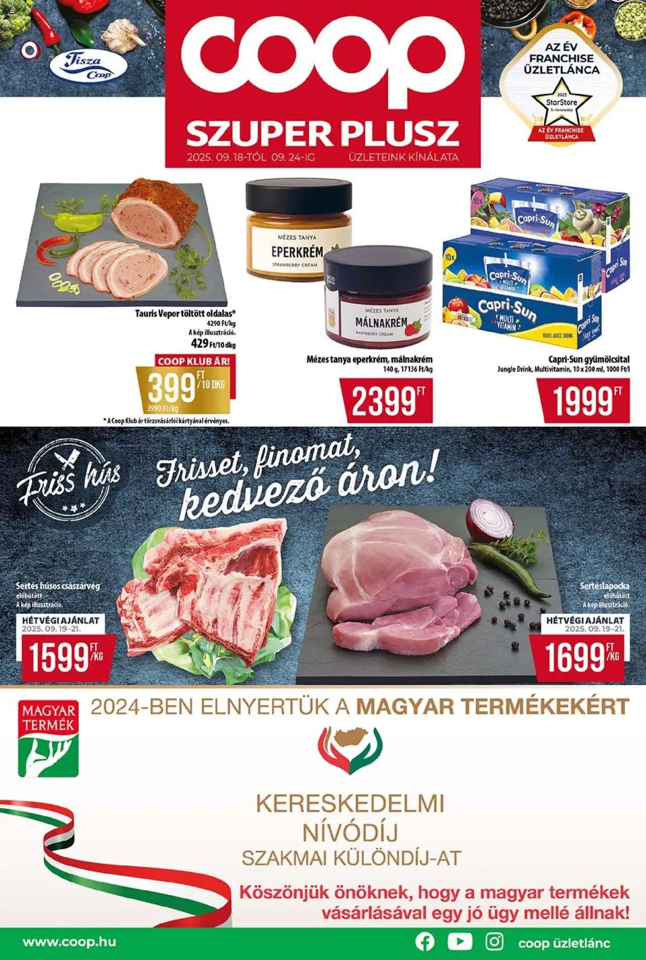 COOP újság 2025.09.18. Tisza - Szuper Plusz (2025-09-18 - 2025-09-24)