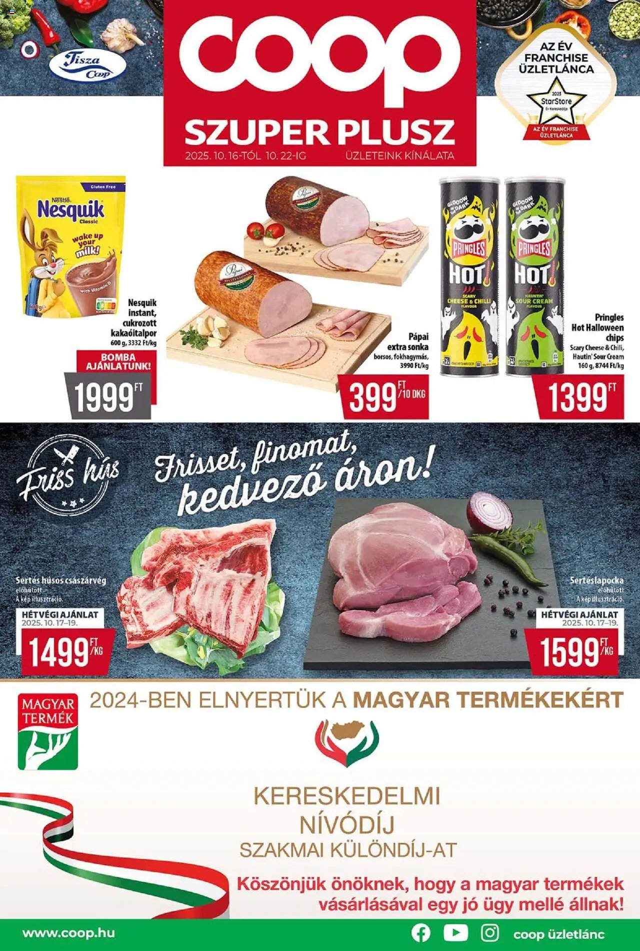 COOP újság 2025.10.16. Tisza - Szuper Plusz (2025-10-16 - 2025-10-22)