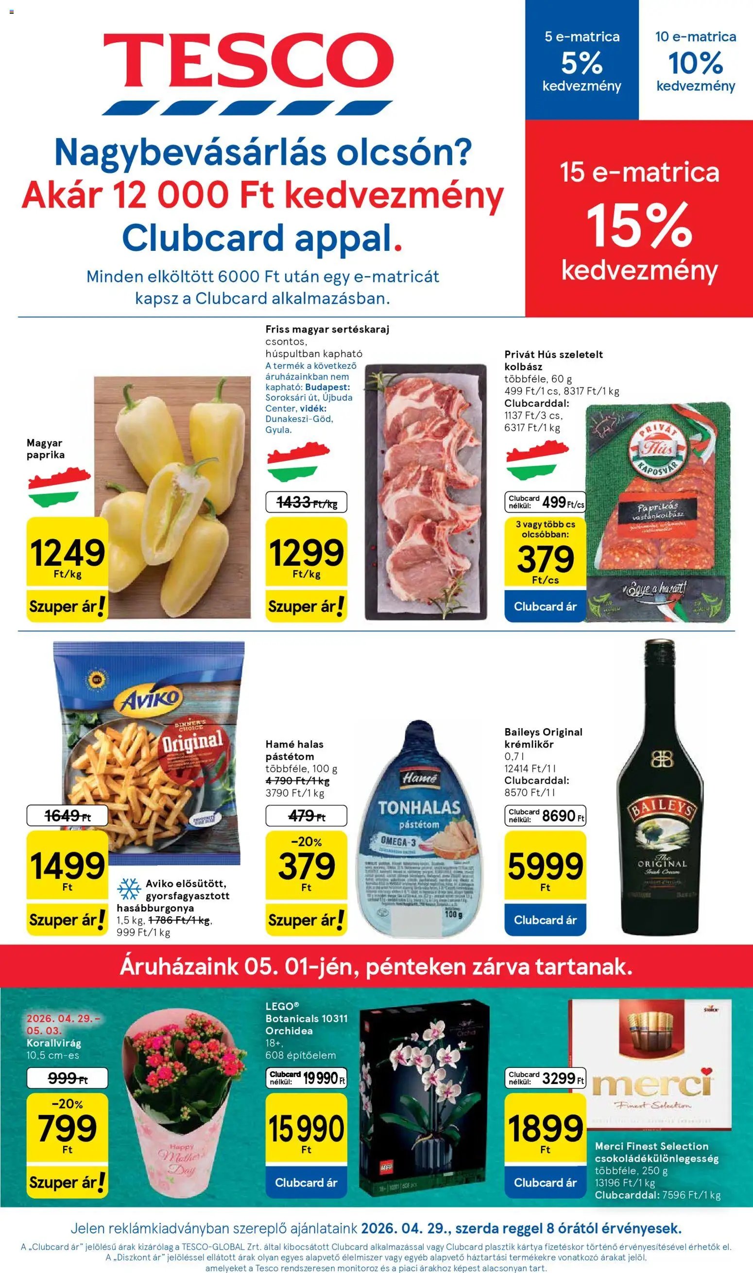 Tesco újság 2026.04.29. Tesco aktuális akciós újság (2026-04-29 - 2026-05-06)