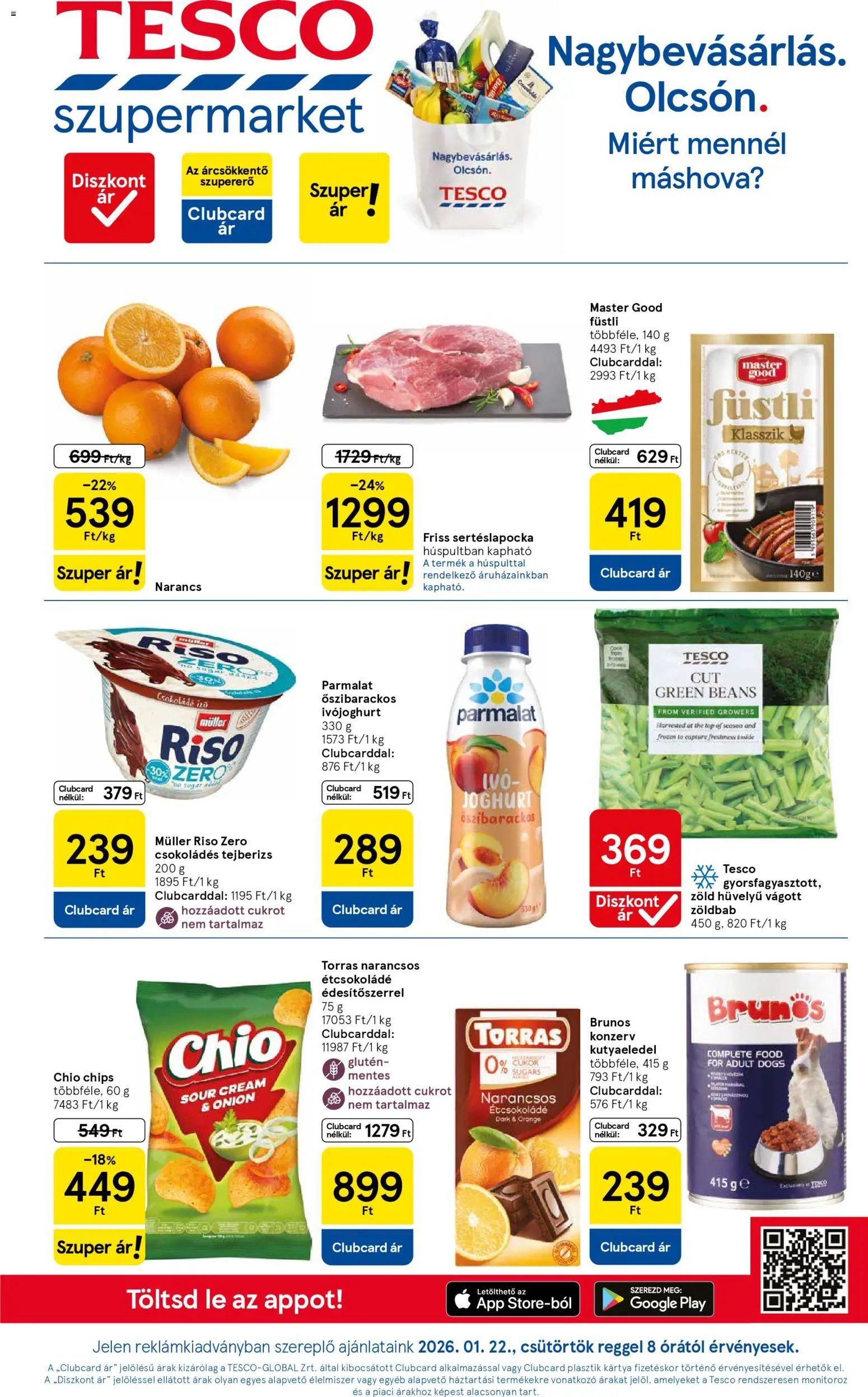 Tesco újság 2026.01.22. Szupermarket akciós újság (2026-01-22 - 2026-01-28)