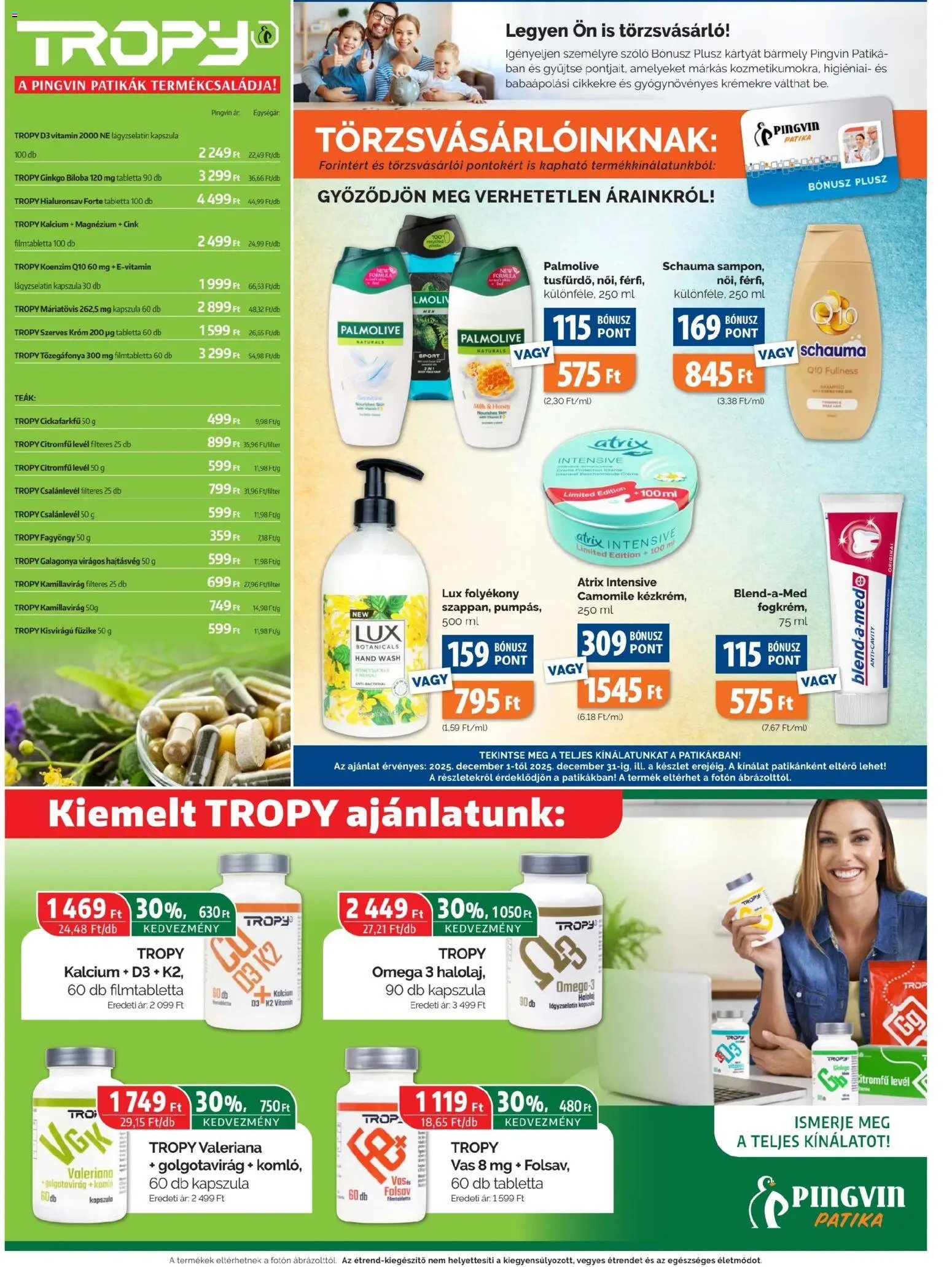 Pingvin Patika újság 2025.12.01. Pingvin Vitália Árhírek (2025-12-01 - 2025-12-31)