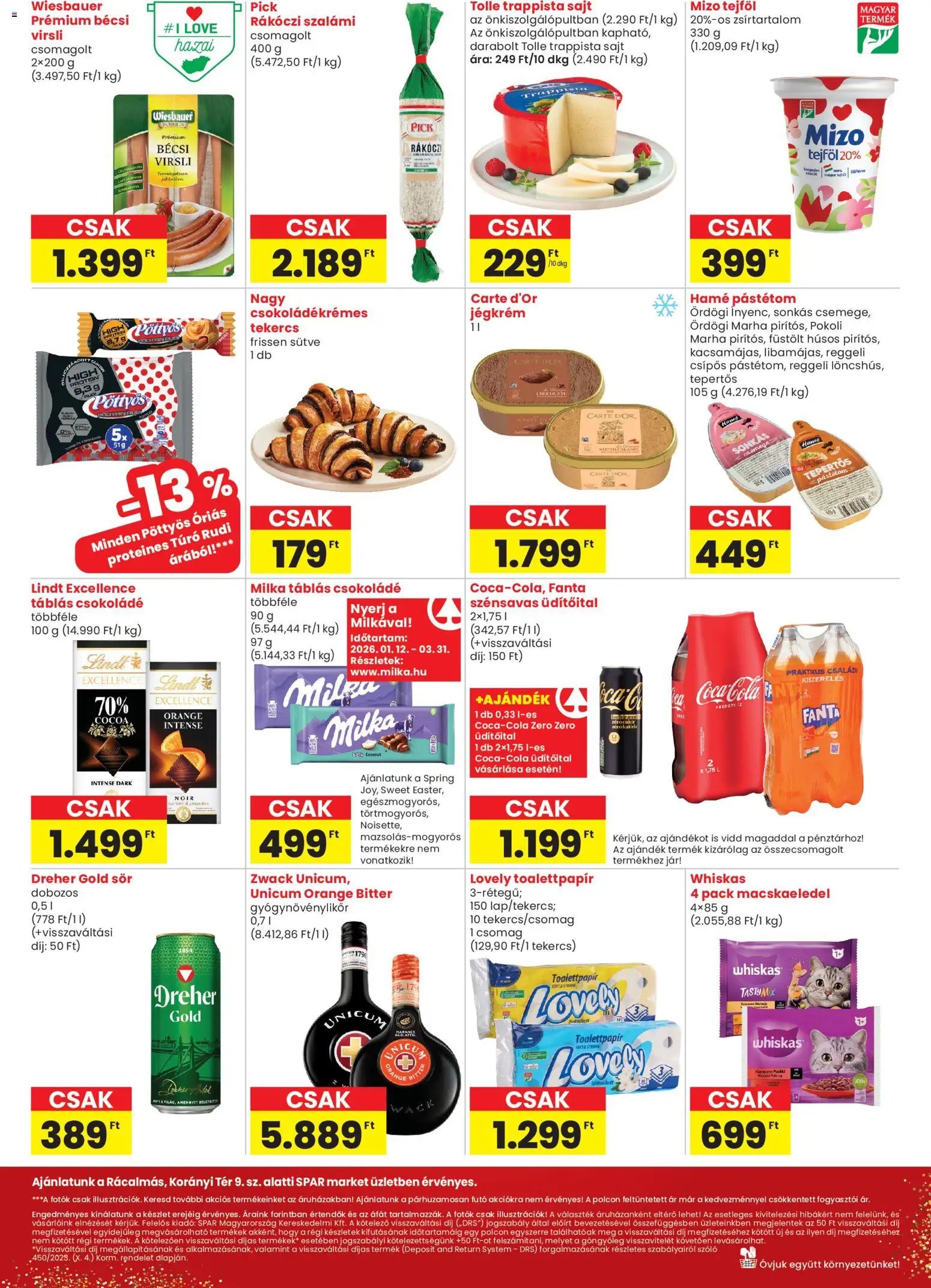 Spar Market újság 2026.03.13. Spar market Rácalmás Korányi tér (2026-03-13 - 2026-03-25)