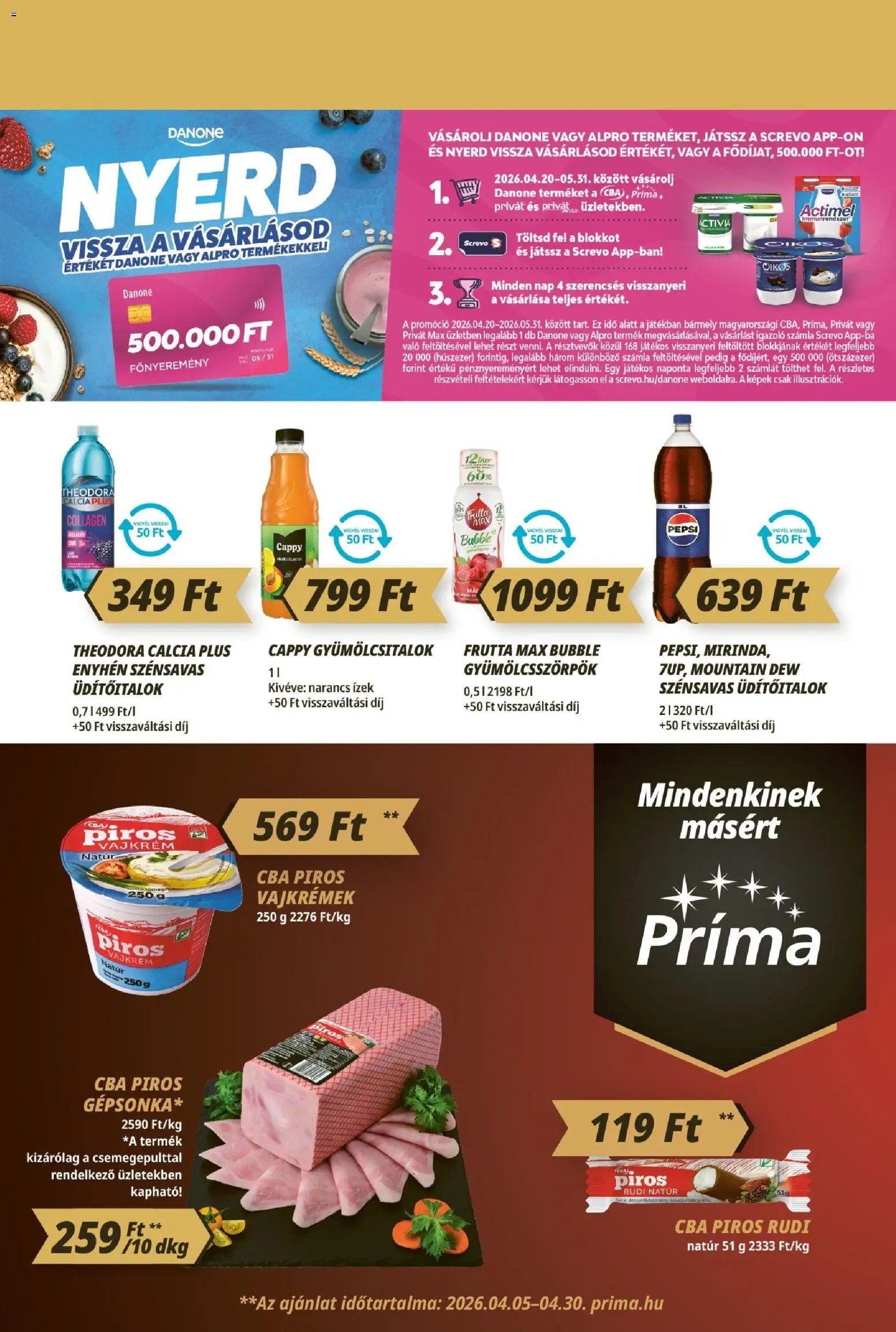 CBA Príma újság 2026.04.23. CBA Príma akciós újság (2026-04-23 - 2026-04-29)