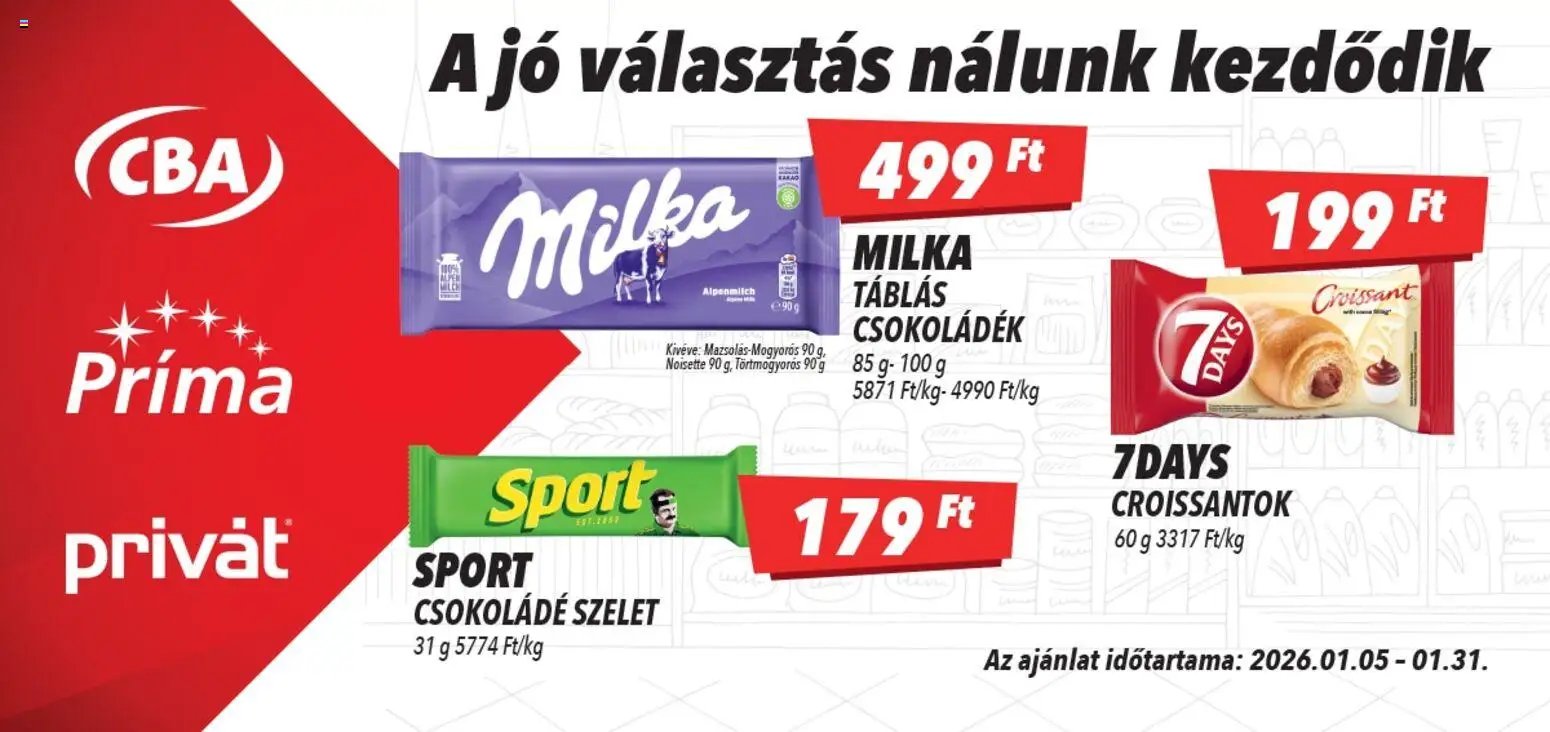 CBA Príma újság 2026.01.05. Aktuális óriásplakátok (2026-01-05 - 2026-01-31)