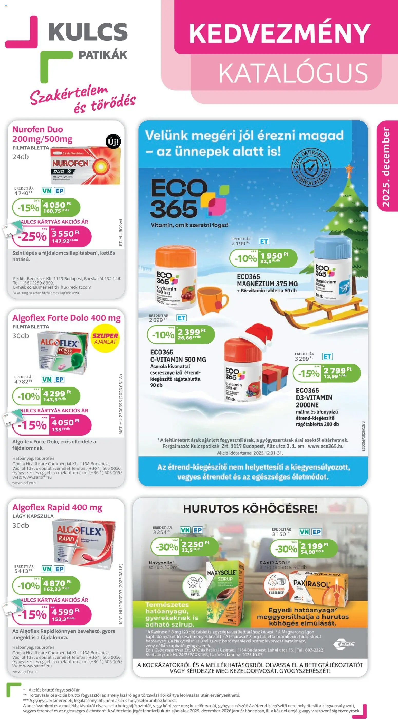 Kulcs Patika újság 2025.12.01. Akciós újság Kulcs Patika (2025-12-01 - 2025-12-31)