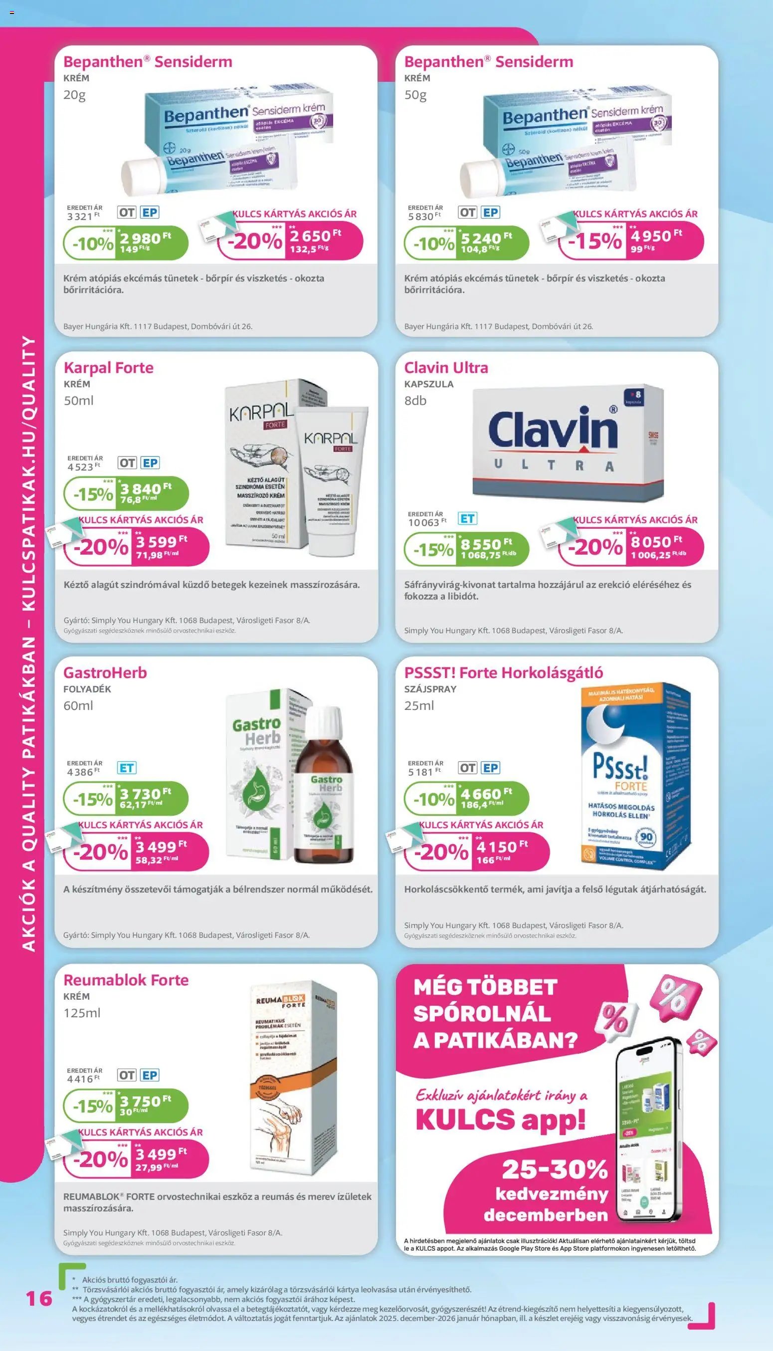 Kulcs Patika újság 2025.12.01. Akciós újság Kulcs Patika (2025-12-01 - 2025-12-31)