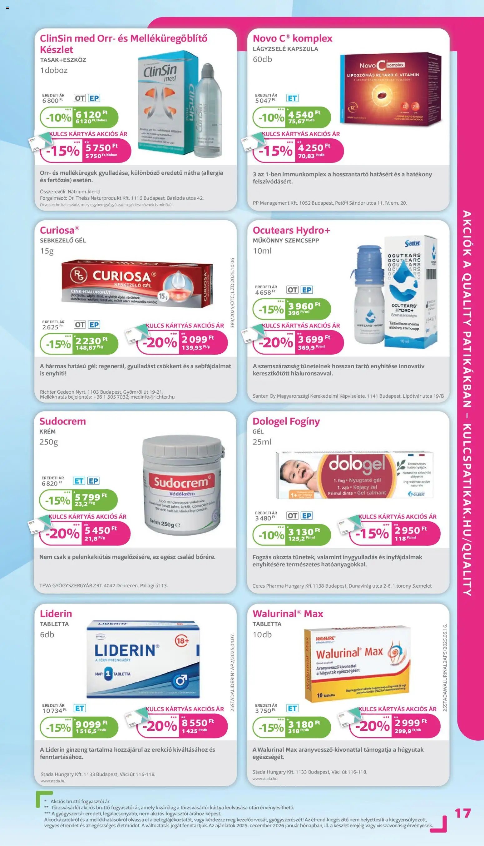 Kulcs Patika újság 2025.12.01. Akciós újság Kulcs Patika (2025-12-01 - 2025-12-31)