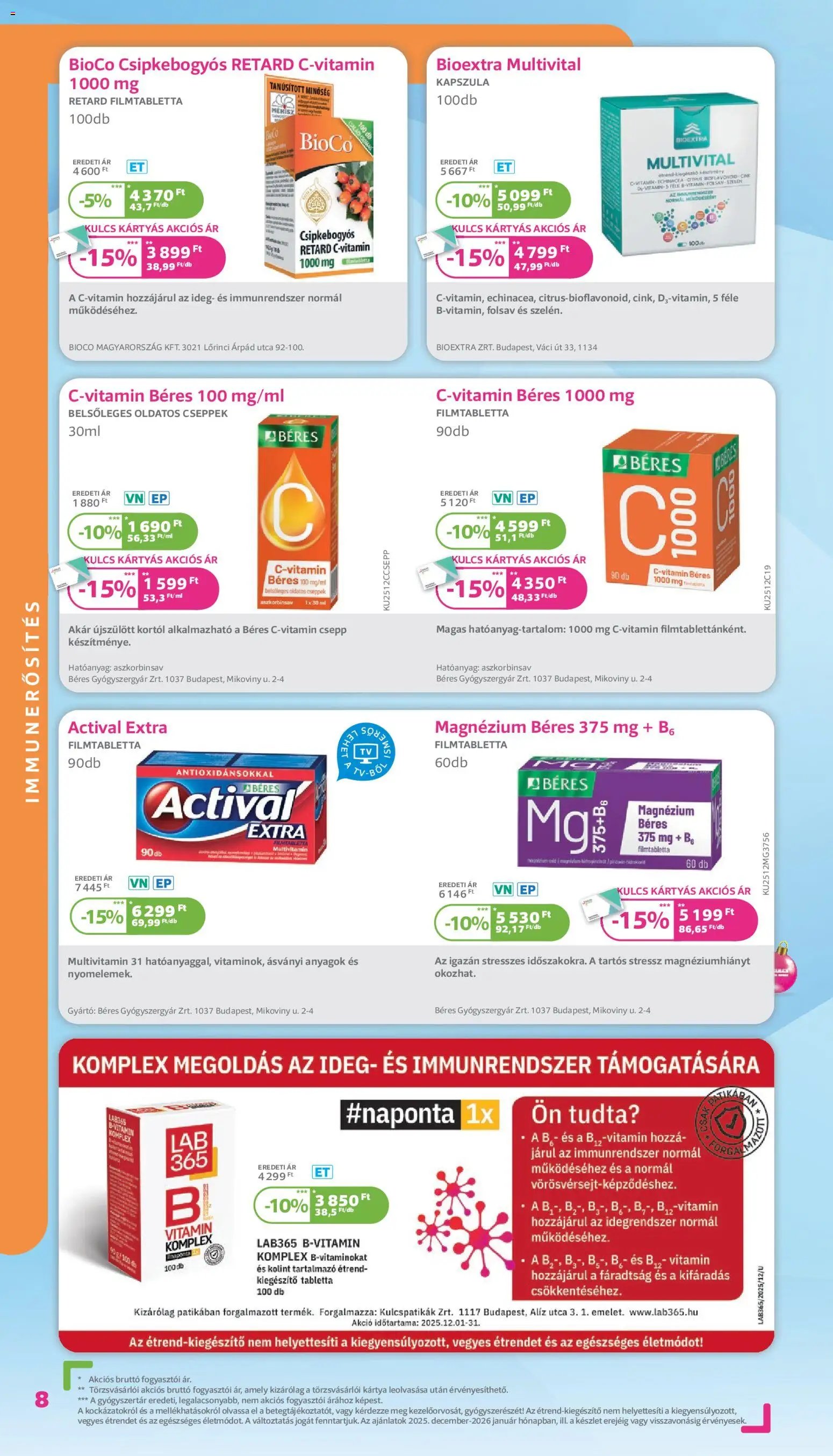Kulcs Patika újság 2025.12.01. Akciós újság Kulcs Patika (2025-12-01 - 2025-12-31)