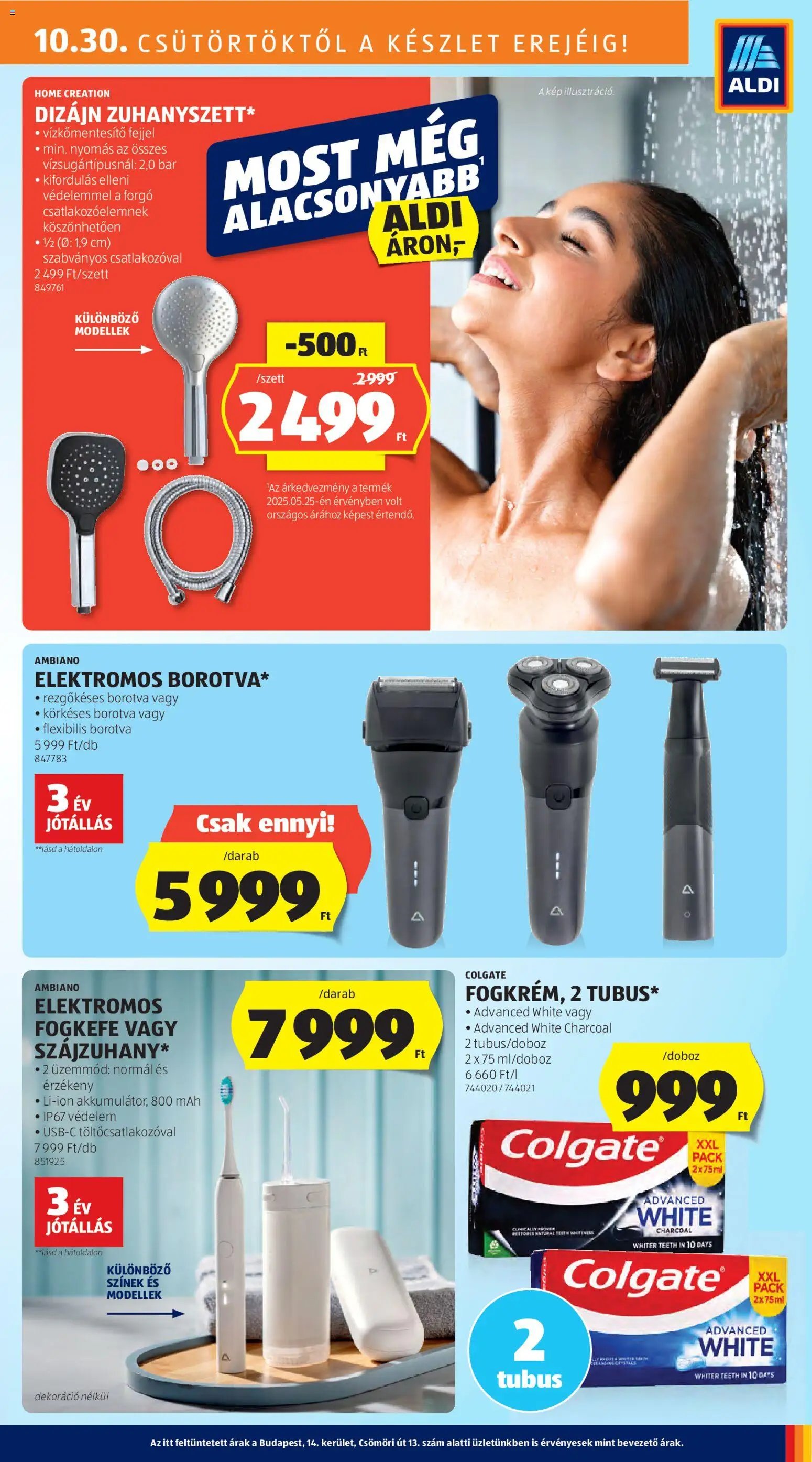 Aldi újság 2025.10.30. Középső sor termékei (2025-10-30 - 2025-11-05)