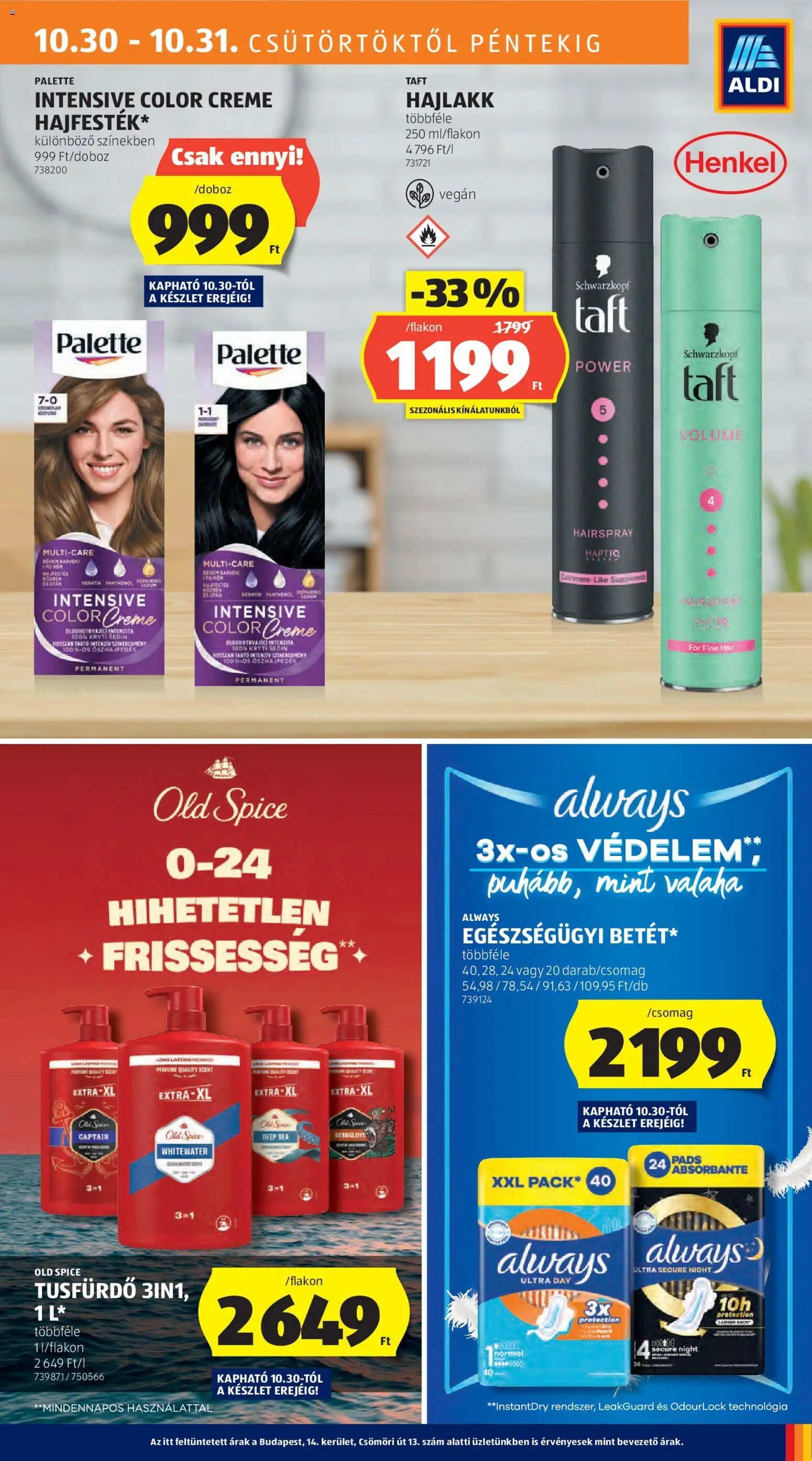 Aldi újság 2025.10.30. Középső sor termékei (2025-10-30 - 2025-11-05)