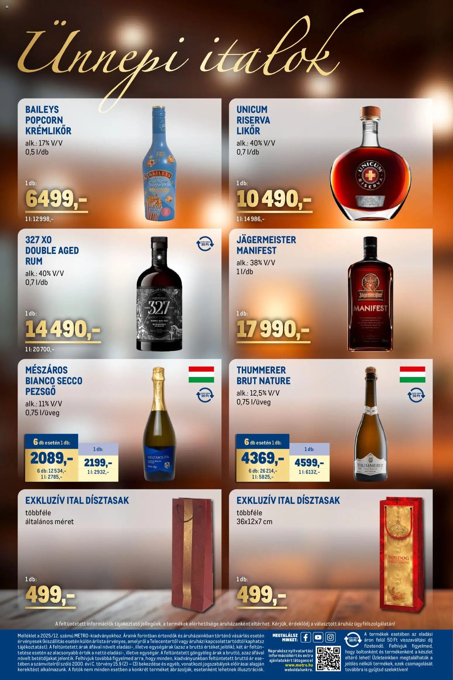 Metro újság 2025.12.01. Ünnepi Italok katalógus (2025-12-01 - 2025-12-31)