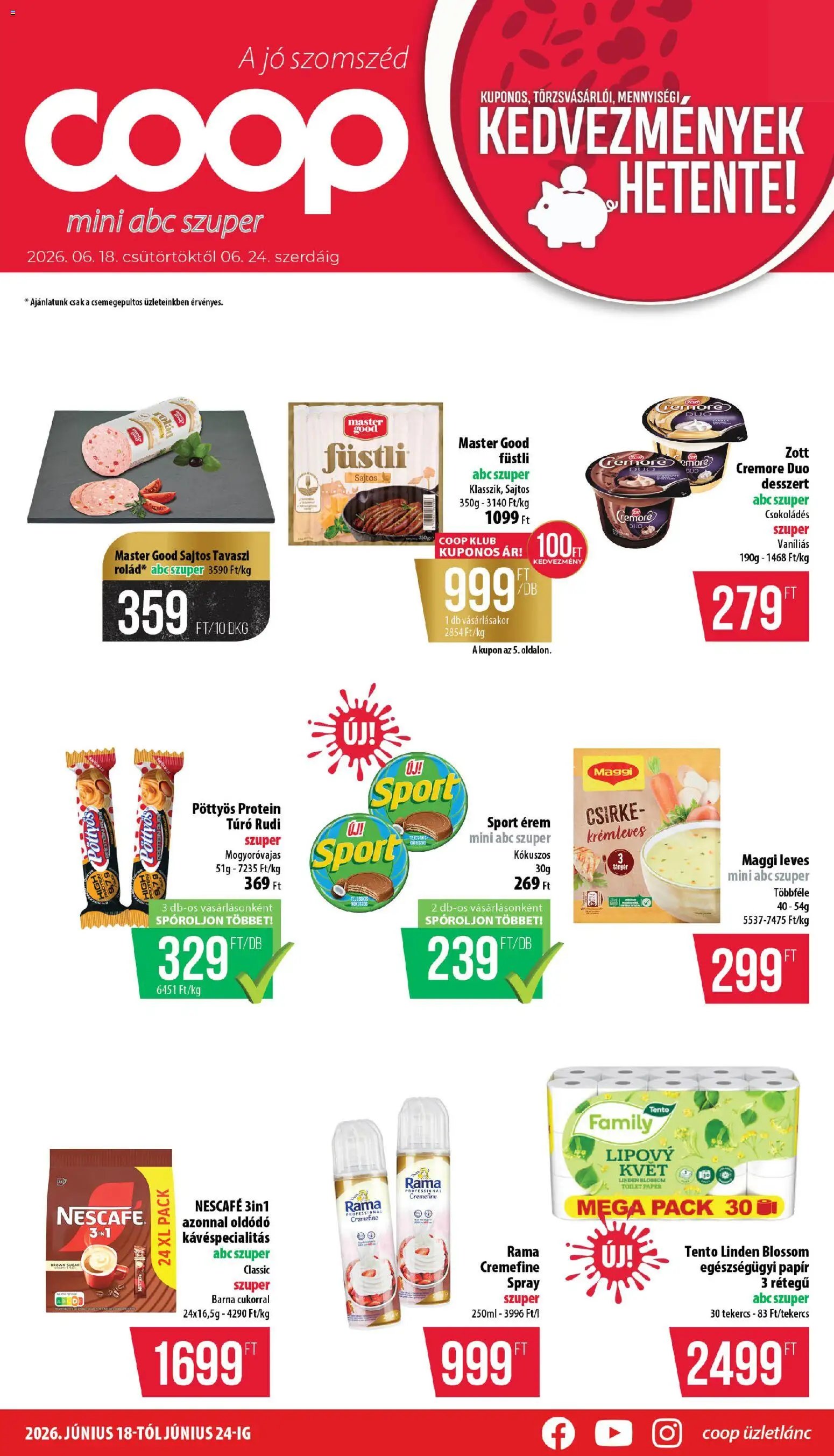 COOP újság 2026.06.18. COOP - Mini & Abc & Szuper / Nyírzem