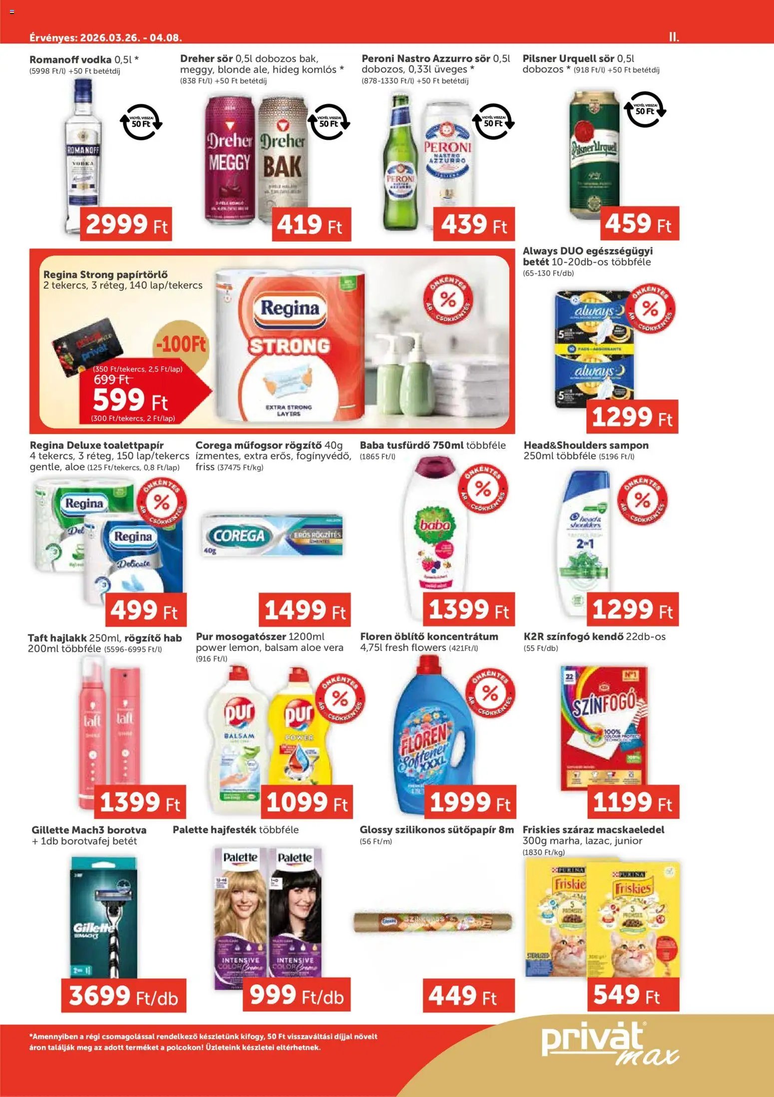 PRIVÁT újság 2026.03.26. PRIVÁT Aktuális szórólap MAX (2026-03-26 - 2026-04-08)