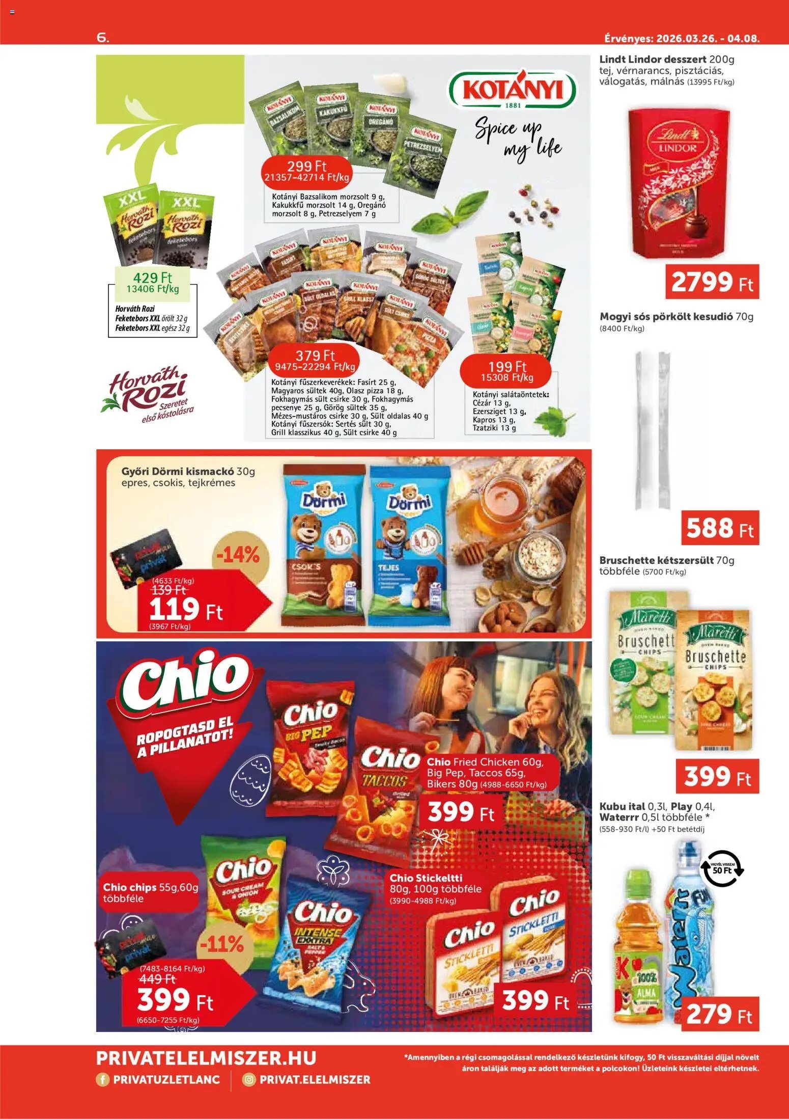 PRIVÁT újság 2026.03.26. PRIVÁT Aktuális szórólap MAX (2026-03-26 - 2026-04-08)