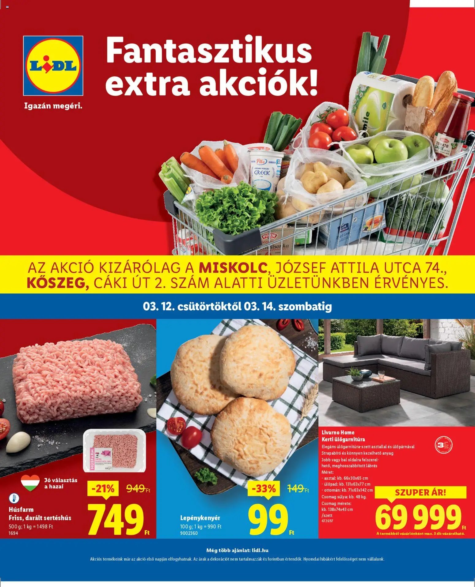 Lidl újság 2026.03.12. Lidl Miskolc, Kőszeg (2026-03-12 - 2026-03-14)