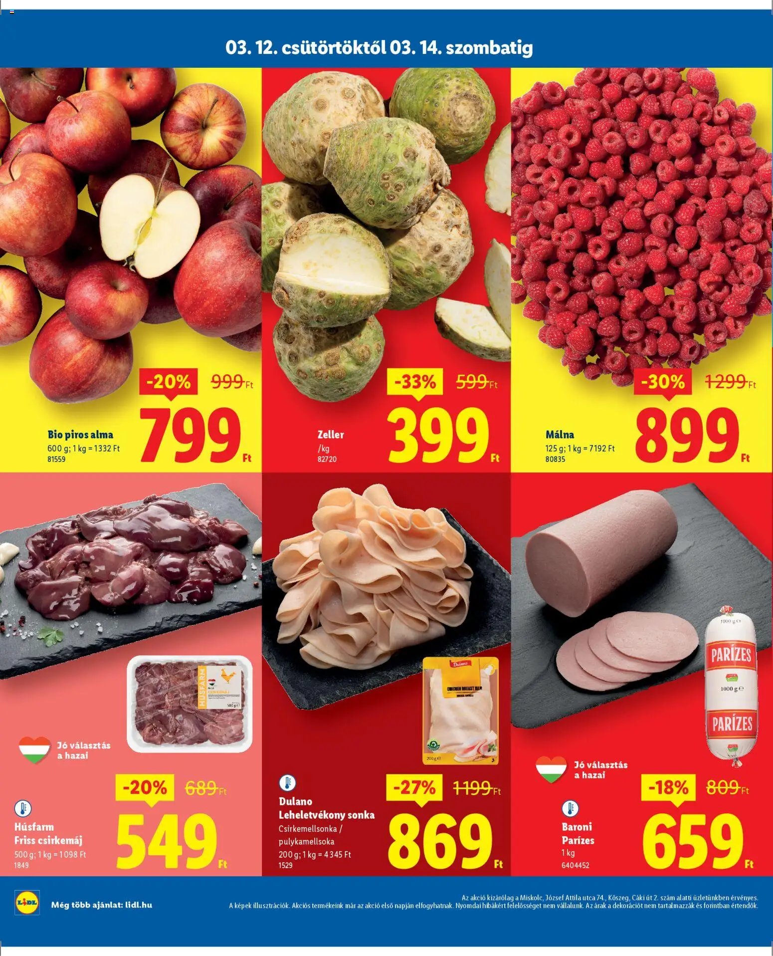 Lidl újság 2026.03.12. Lidl Miskolc, Kőszeg (2026-03-12 - 2026-03-14)