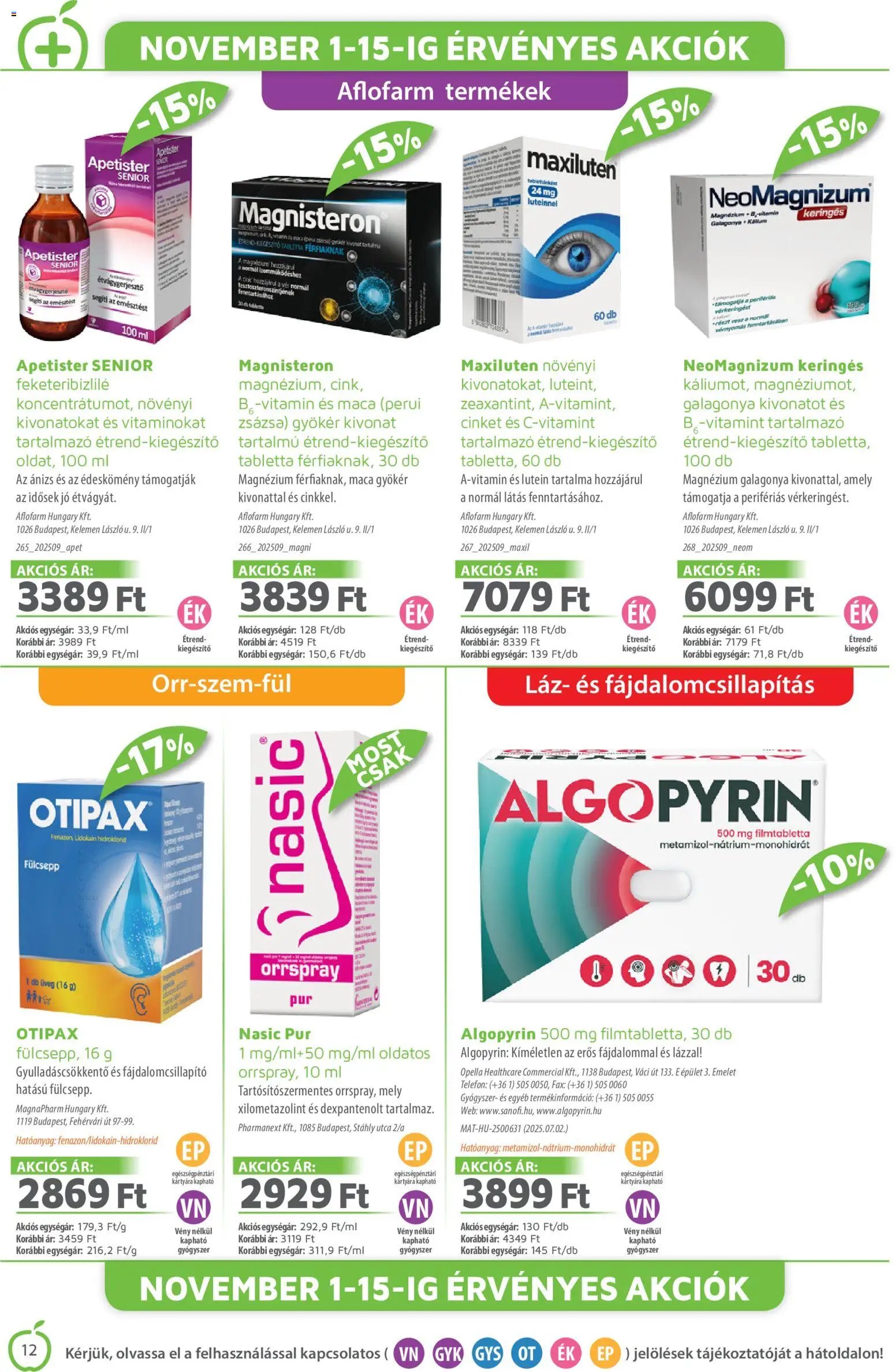 Alma Gyógyszertárak újság 2025.11.01. Akciós újság Alma Gyógyszertárak (2025-11-01 - 2025-11-30)