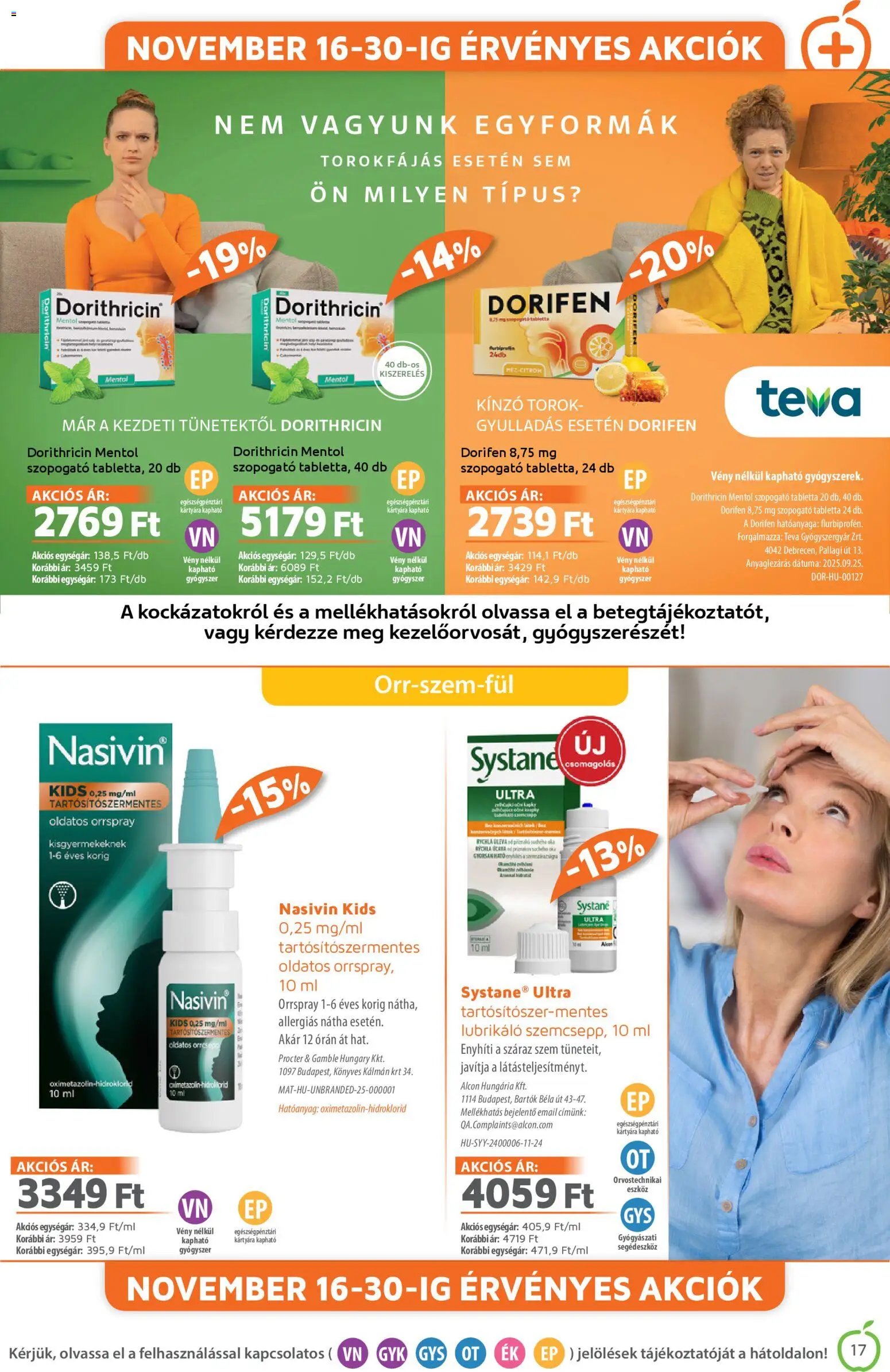 Alma Gyógyszertárak újság 2025.11.01. Akciós újság Alma Gyógyszertárak (2025-11-01 - 2025-11-30)